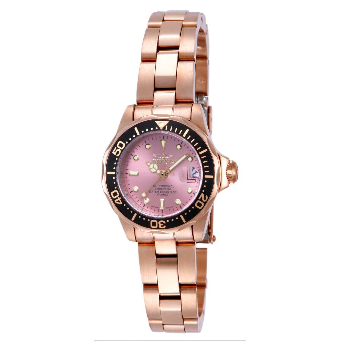 Invicta Womens Pink Silicone Strap Chronograph Watch With Gold-Tone Stainless Amazon.com: Invicta Angel Lady 38mm Stainless Steel Rose  main image 2