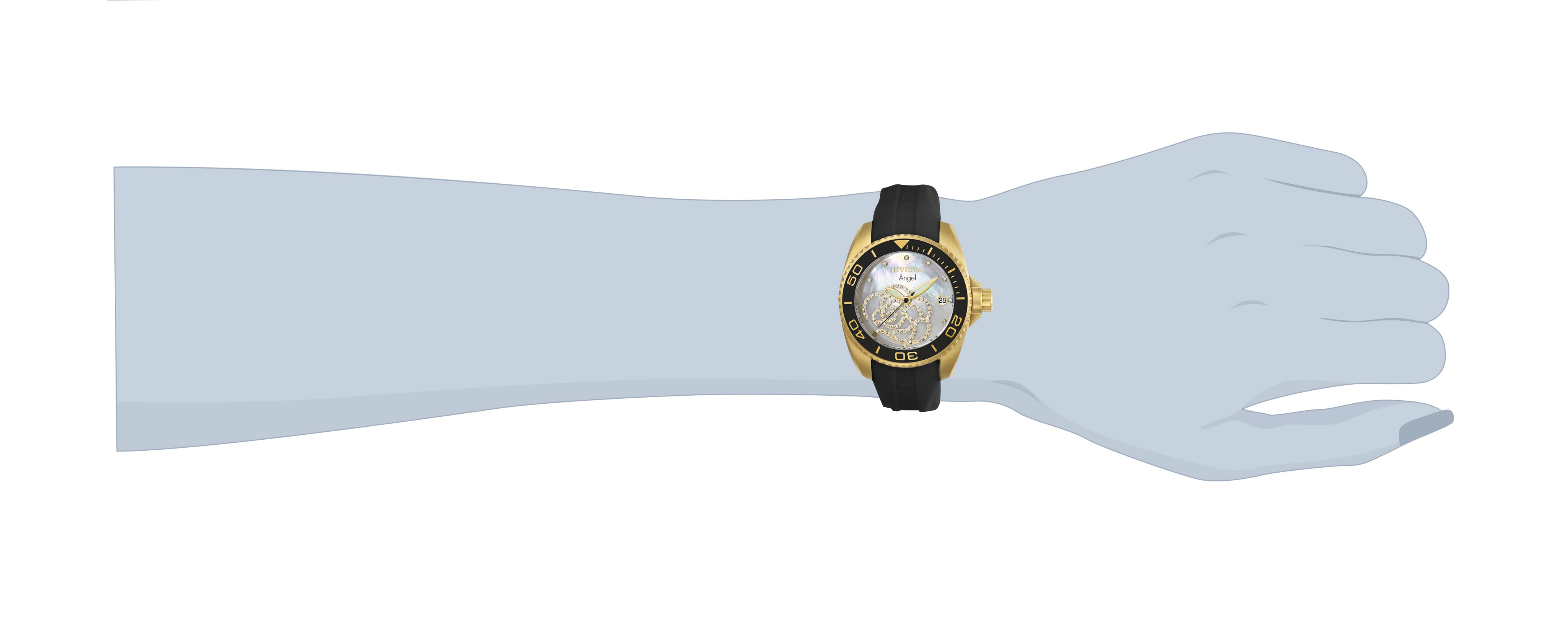Invicta Angel Women's Watch w/ Mother of Pearl Dial - 38mm, Black (0489)