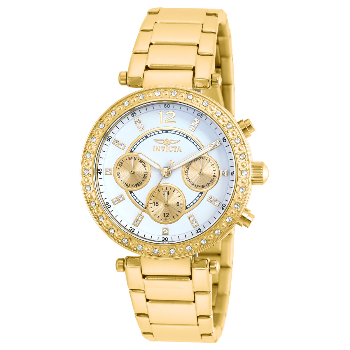 50168 Invicta Angel Gold Rectangular Link Bracelet Watch 36mm Invicta Angel Women main image 3