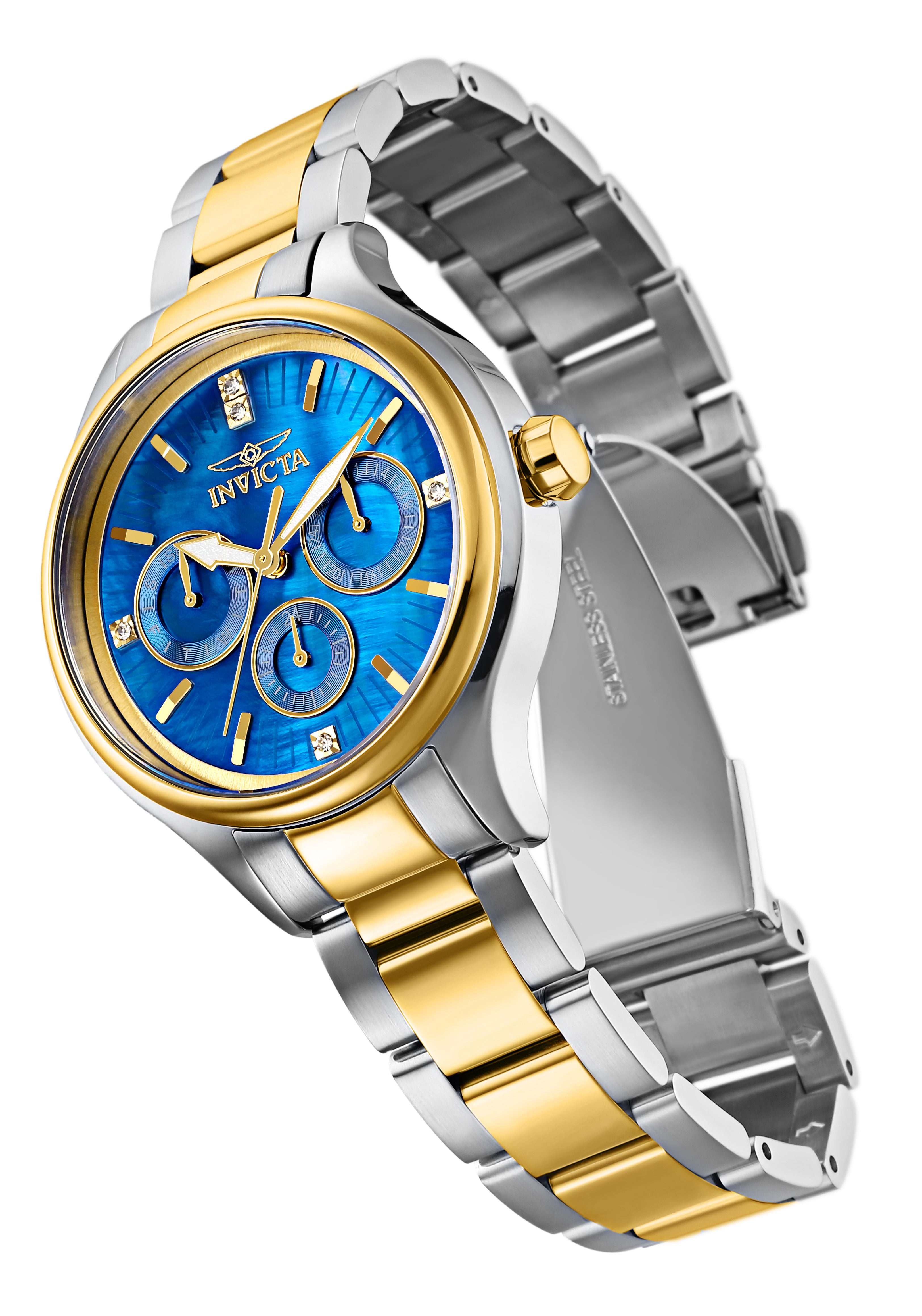 Invicta Angel Lumamode Women's Watch w/ Mother of Pearl Dial - 38mm. Steel. Gold (28738)