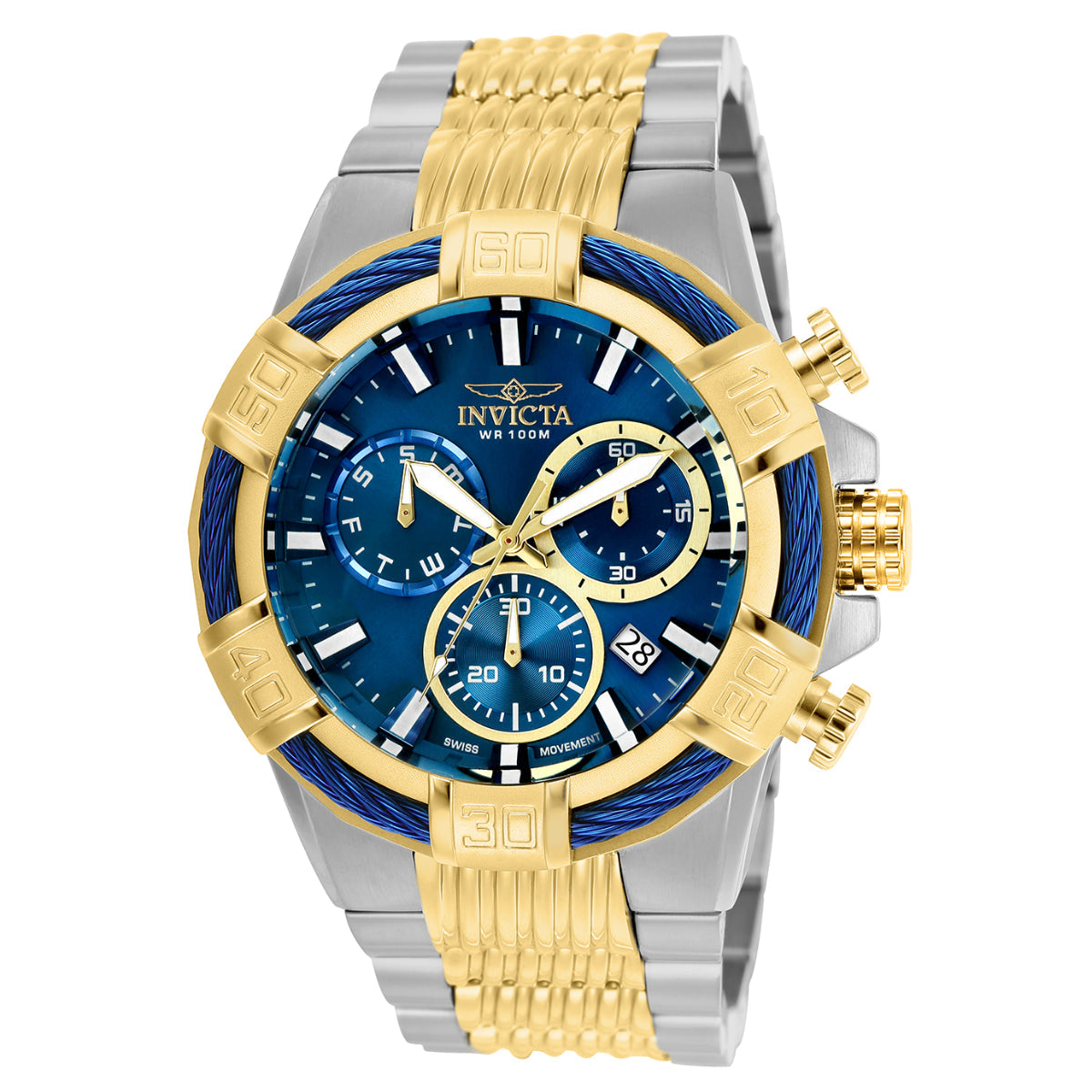 Invicta Bolt Vextrum Swiss Ronda Z60 Caliber Men's Watch - 51mm, Steel, Gold (25865)