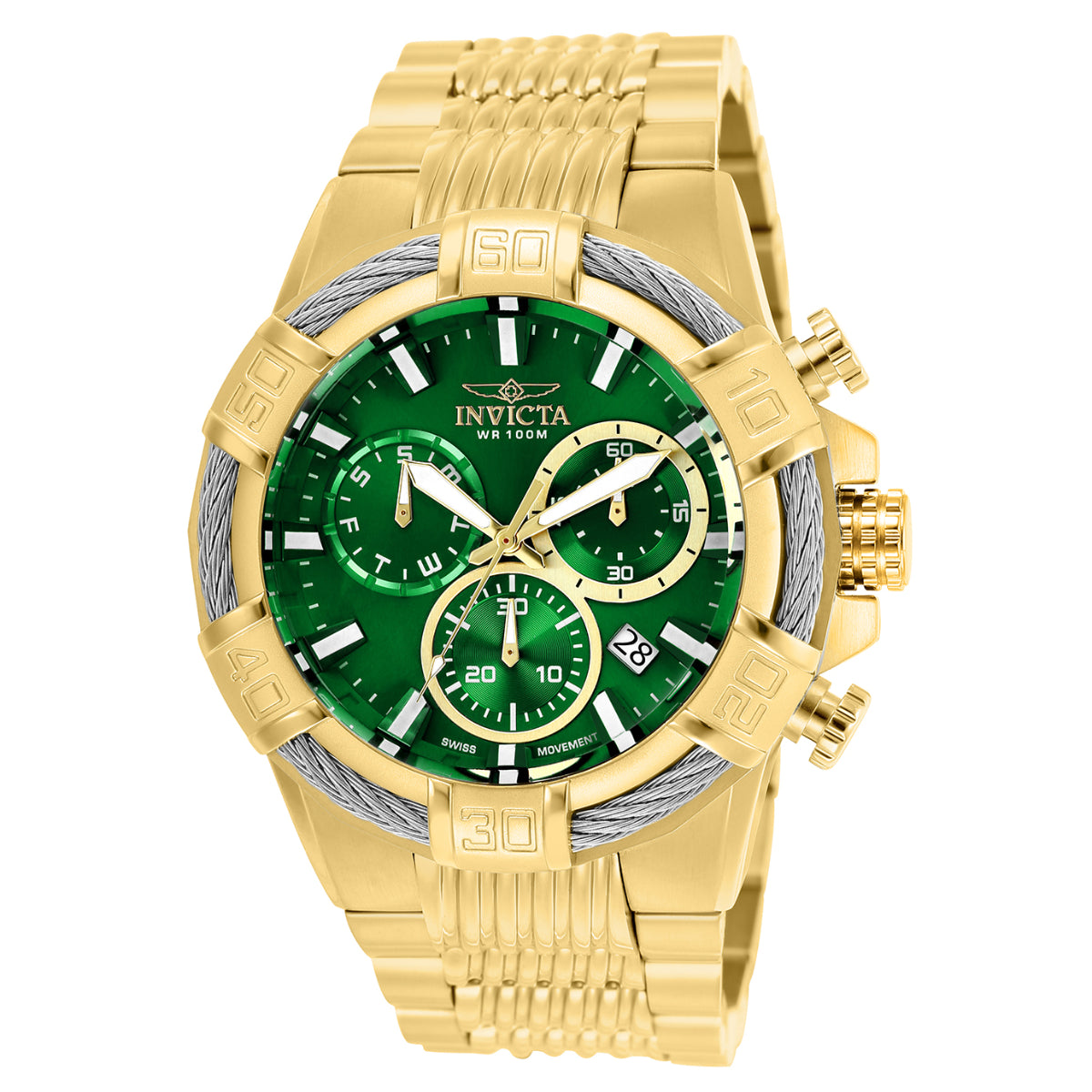 Invicta Bolt Vextrum Swiss Ronda Z60 Caliber Men's Watch - 51mm, Gold (ZG-25869)