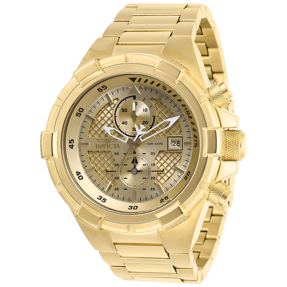 Open Box Invicta Aviator Falcon Men's Watch - 50.5mm, Gold (AIC-28122)