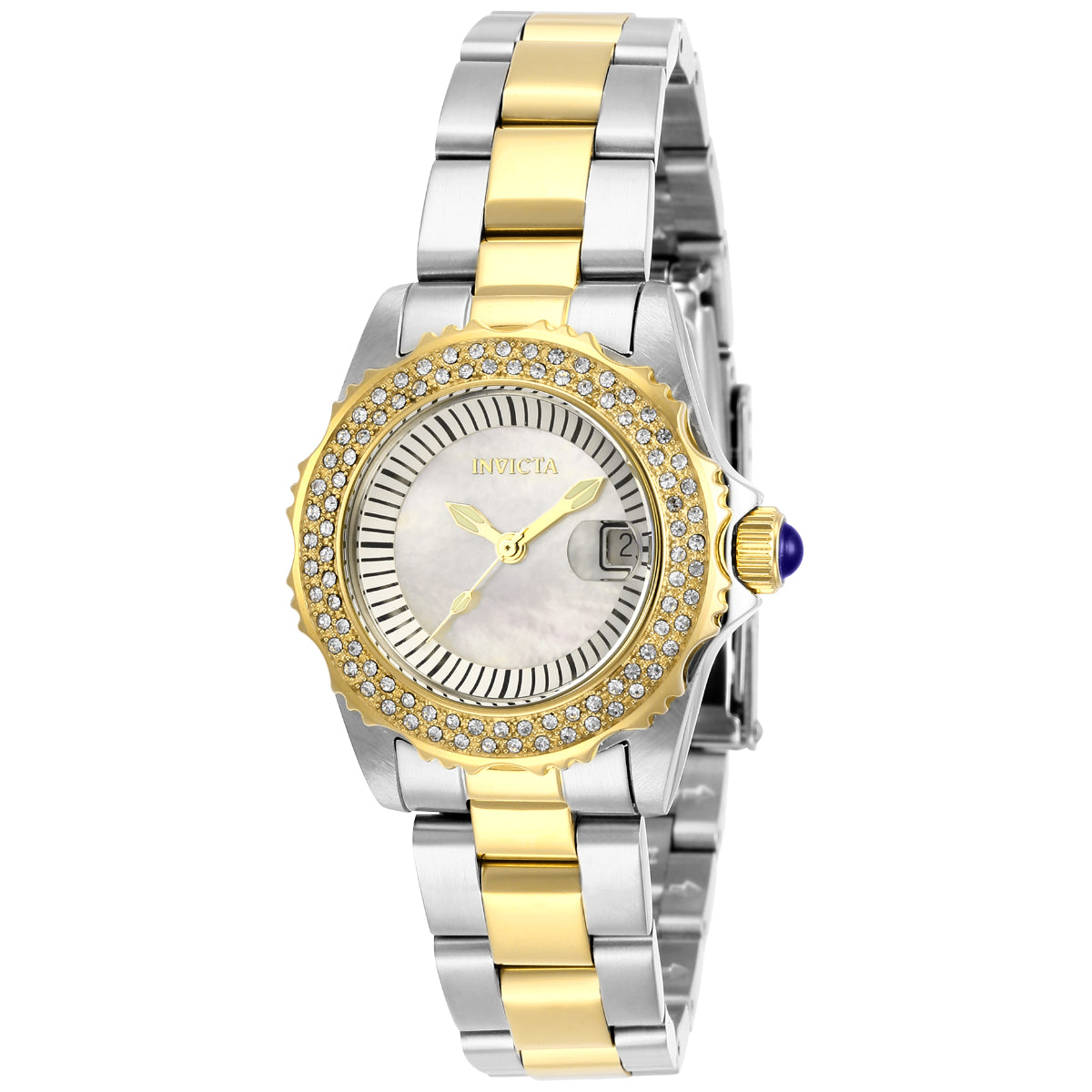 Invicta Angel Swiss Ronda 585 Caliber Women's Watch w/ Mother of Pearl Dial - 30mm, Steel, Gold (28443)
