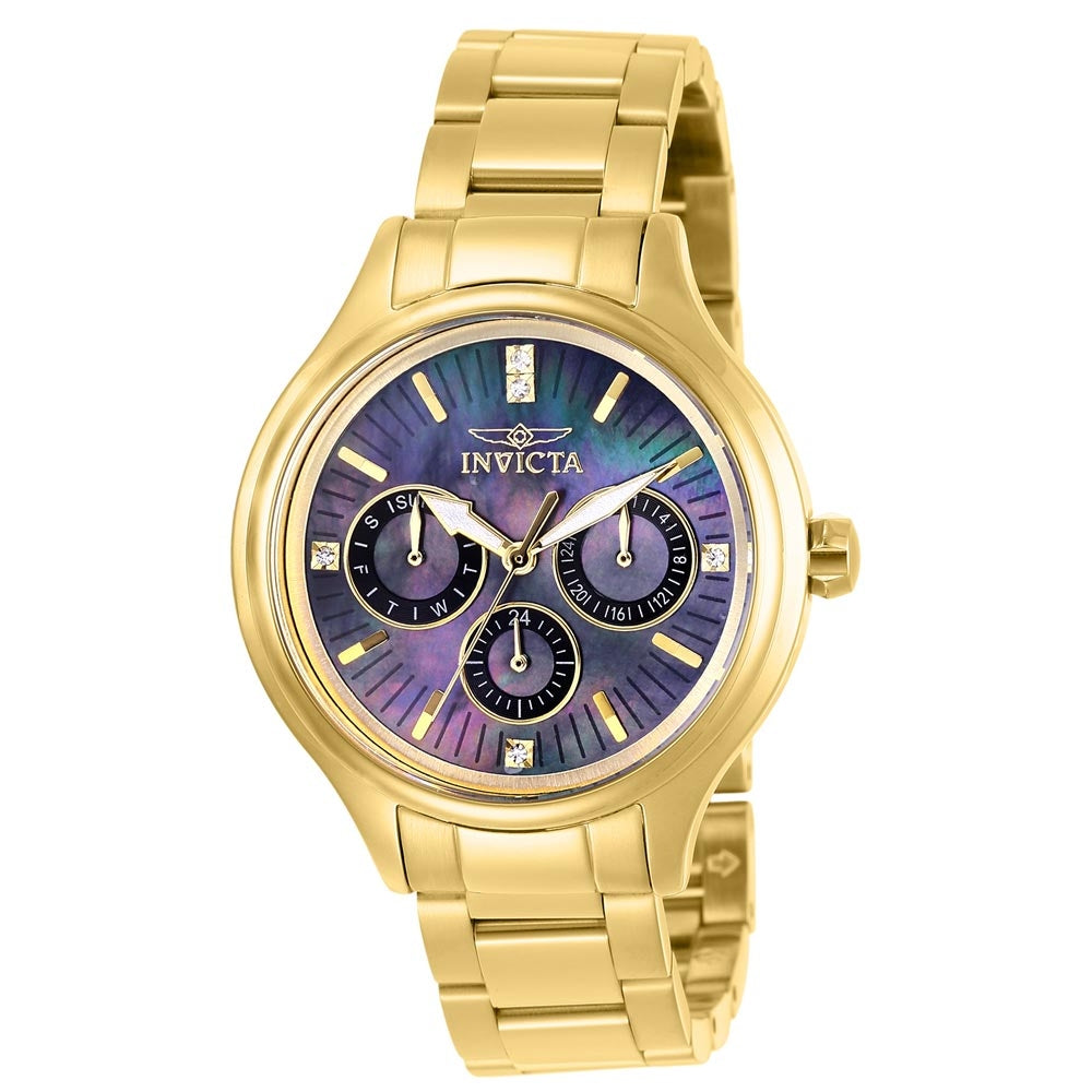 Invicta Angel Lumamode Women's Watch w/ Mother of Pearl Dial - 38mm, Gold (28735)