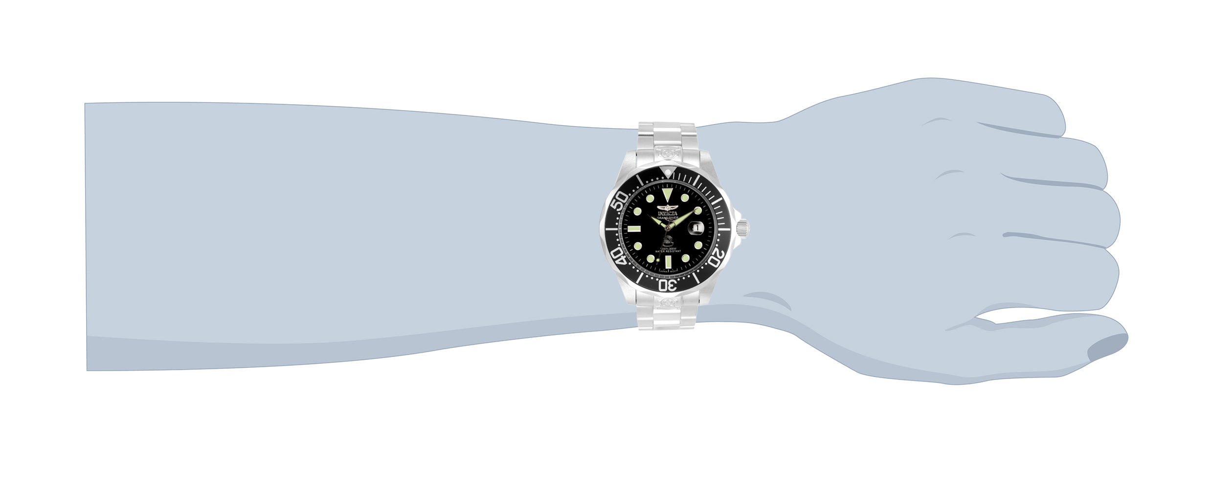 Invicta Grand Diver Deep Garrison Automatic Men's Watch - 47mm. Steel (3044)