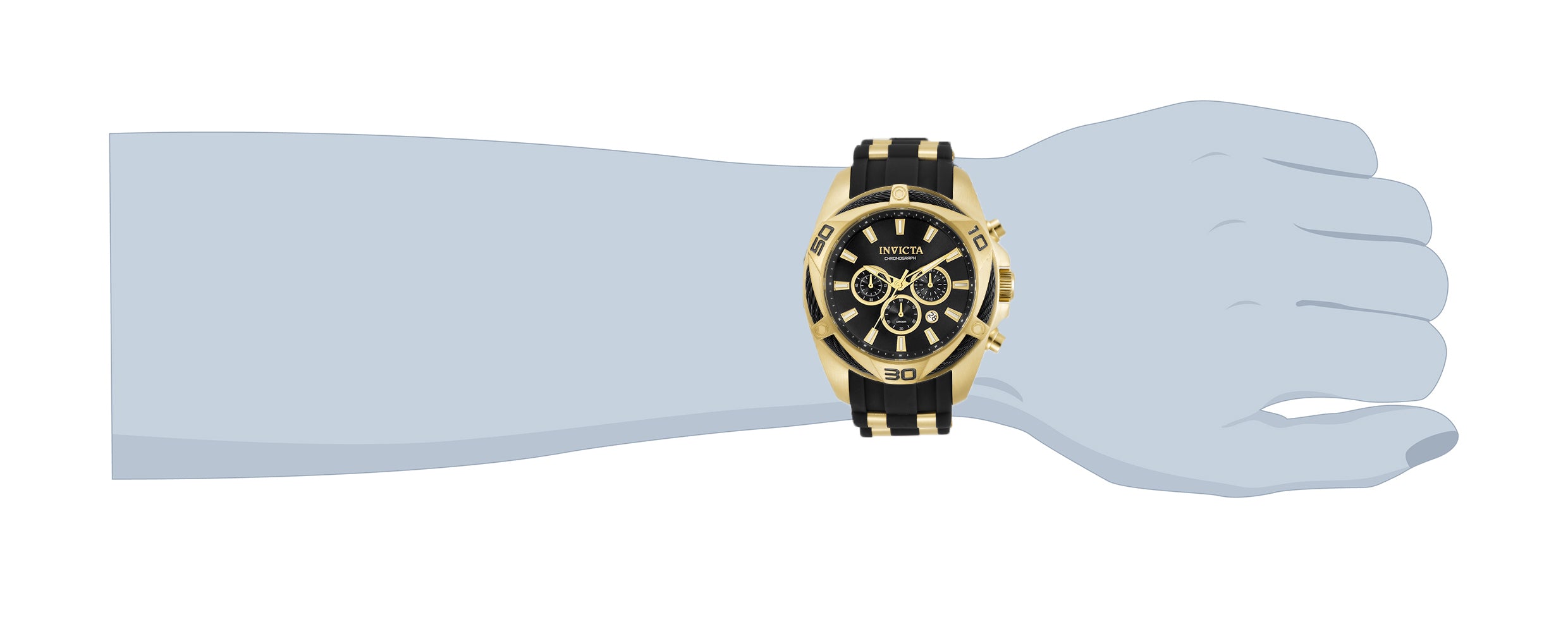 Invicta Bolt Vanguard Men's Watch - 50mm. Gold, Black (34138)
