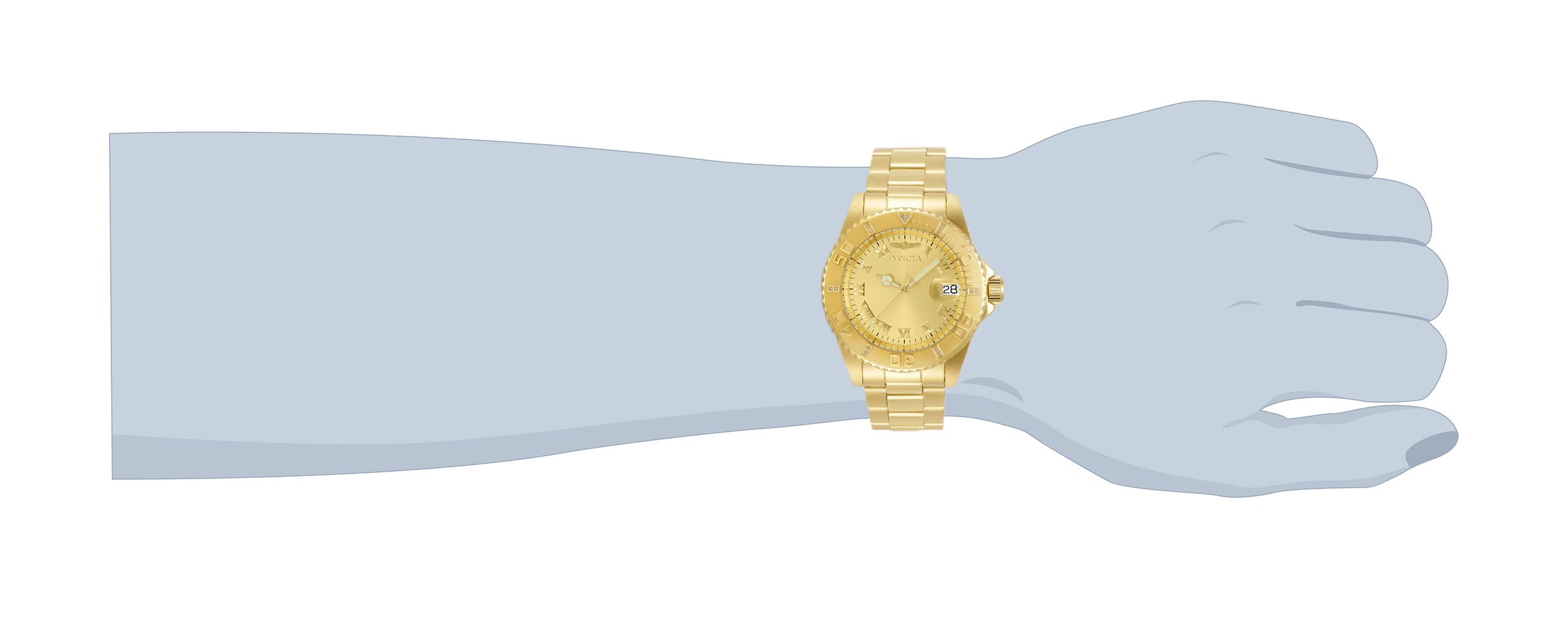 Invicta Pro Diver Crestlink 0.06 Carat Diamond Swiss Ronda 515 Caliber Men's Watch - 40mm, Gold (12820)