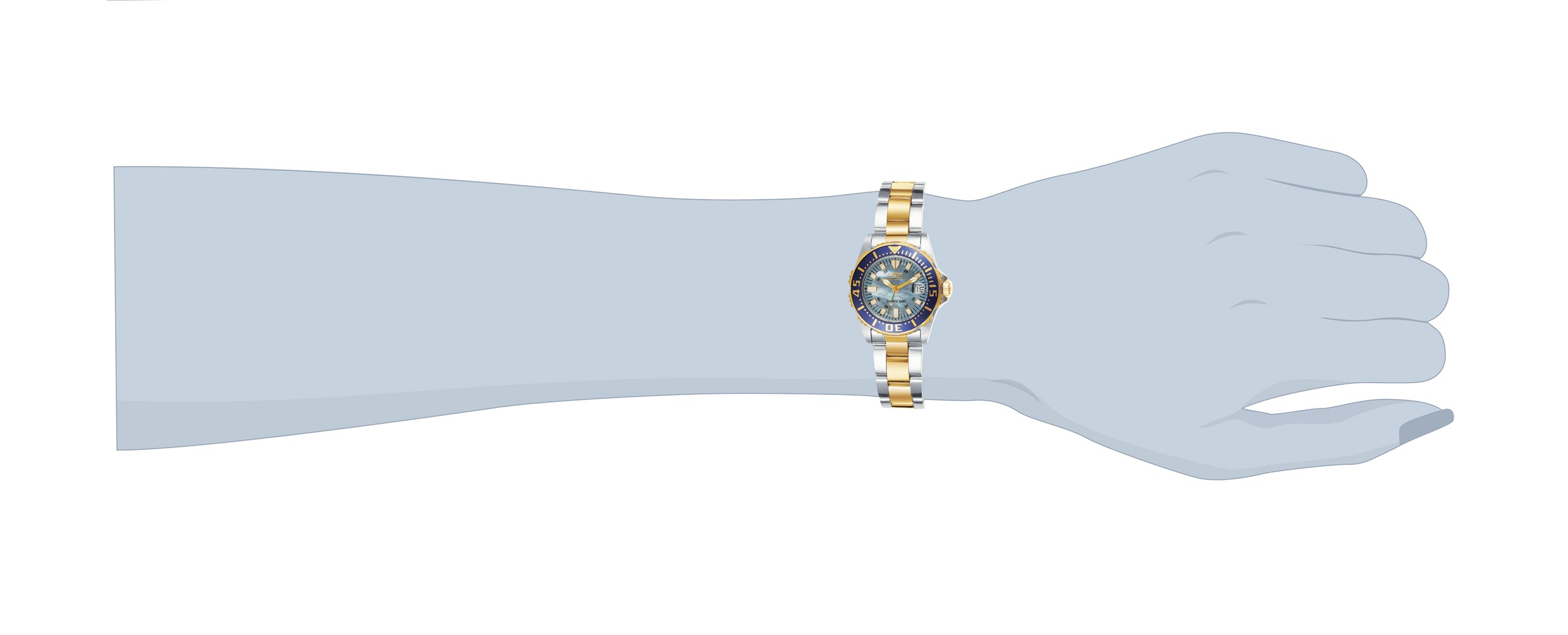 Invicta Pro Diver Swiss Ronda 585 Caliber Women's Watch w/ Mother of Pearl Dial - 30mm, Steel, Gold (2961)