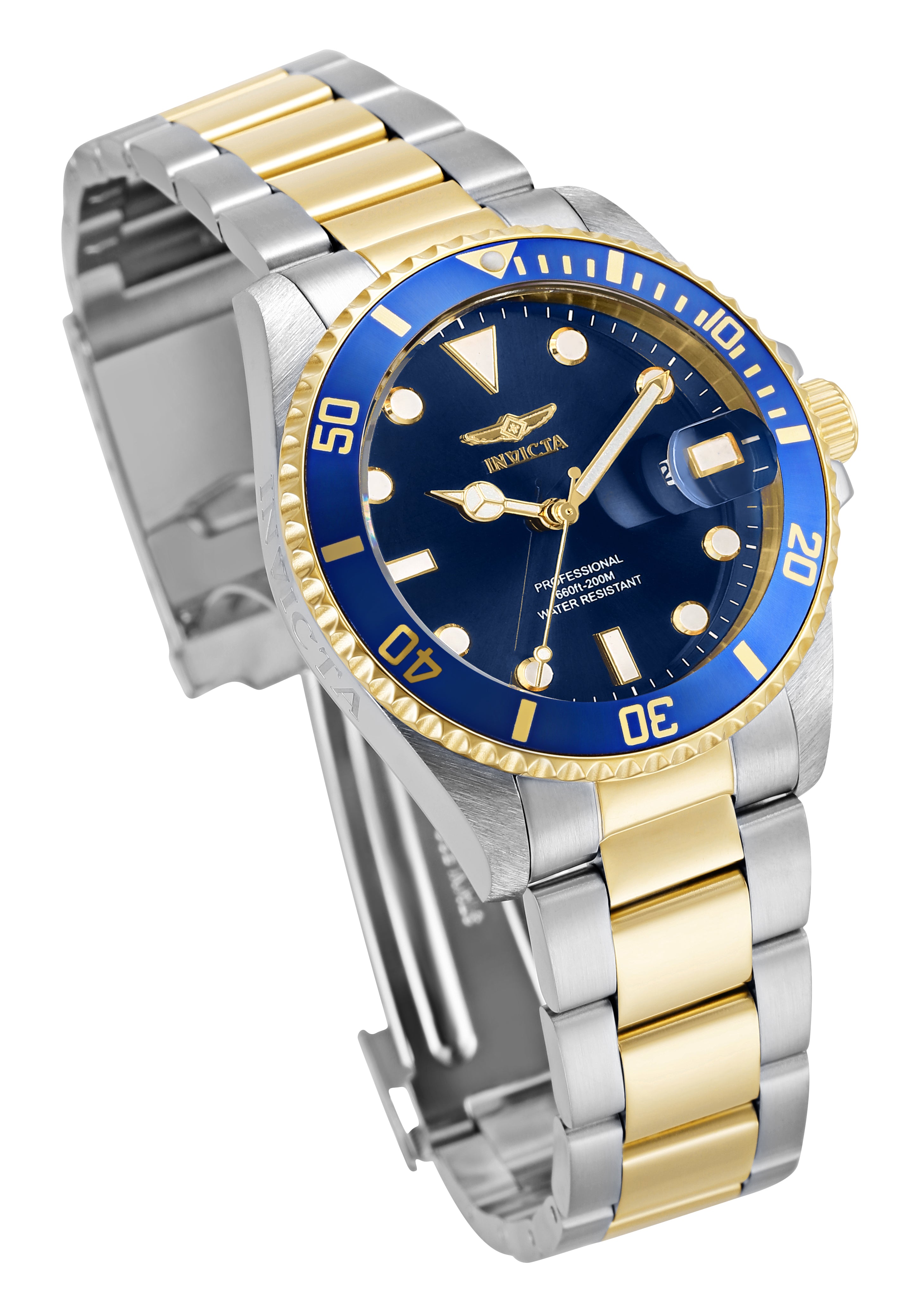 Open Box Invicta Pro Diver Vastis Unisex Watch - 38mm, Steel, Gold (AIC-33274)