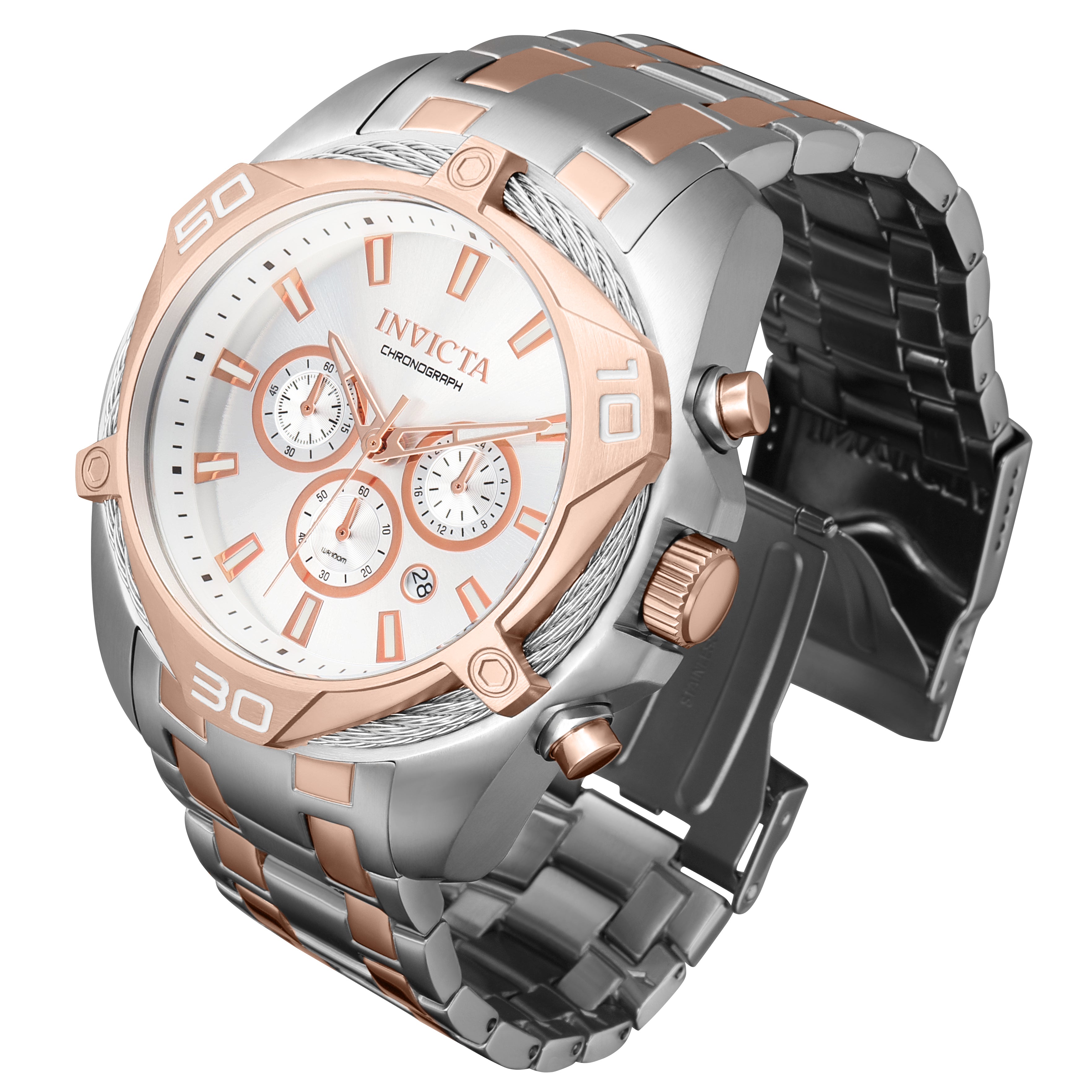 Invicta Bolt Tensora Men's Watch - 50mm, Steel, Rose Gold (34134)