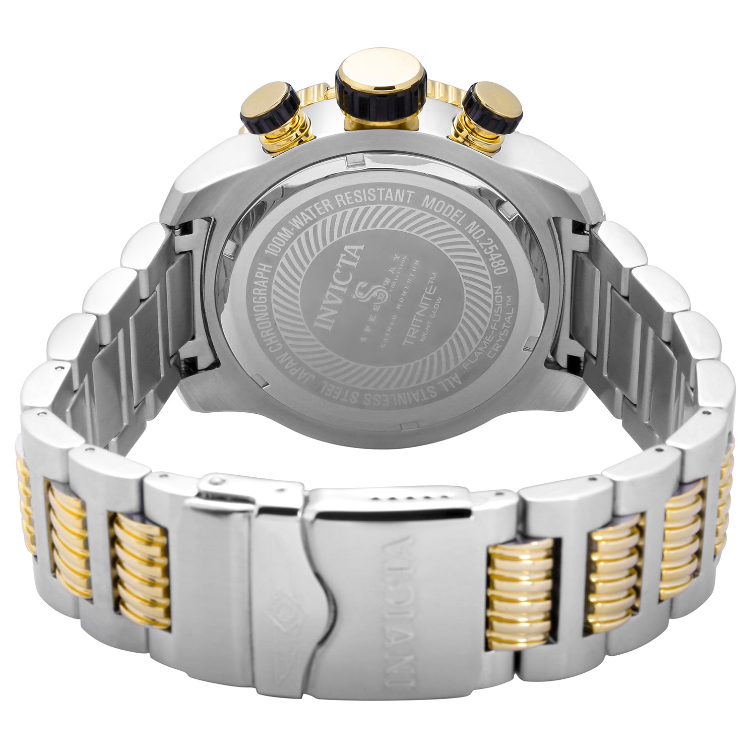 Invicta Speedway Finish Line Men's Watch - 50mm. Steel, Gold (25480)