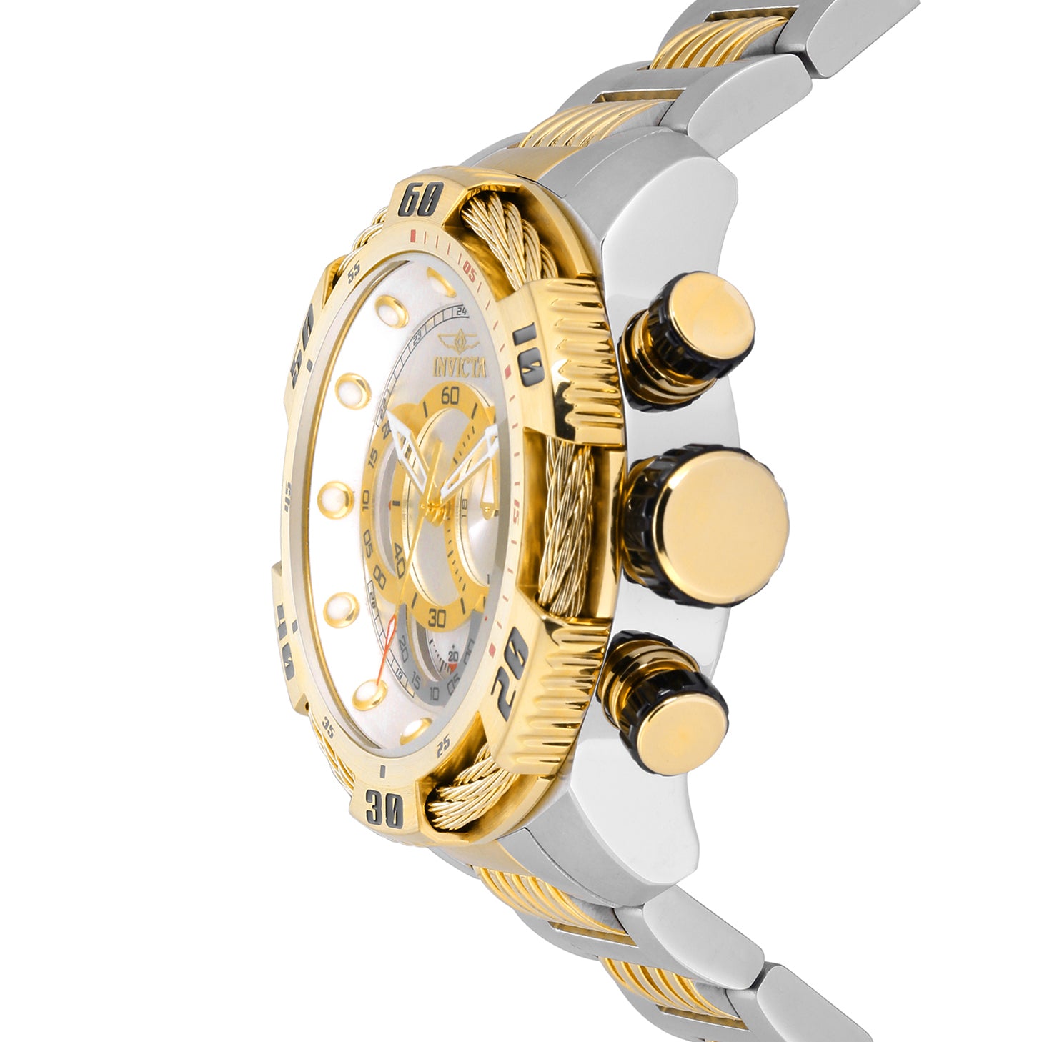 Invicta Speedway Finish Line Men's Watch - 50mm. Steel, Gold (25480)
