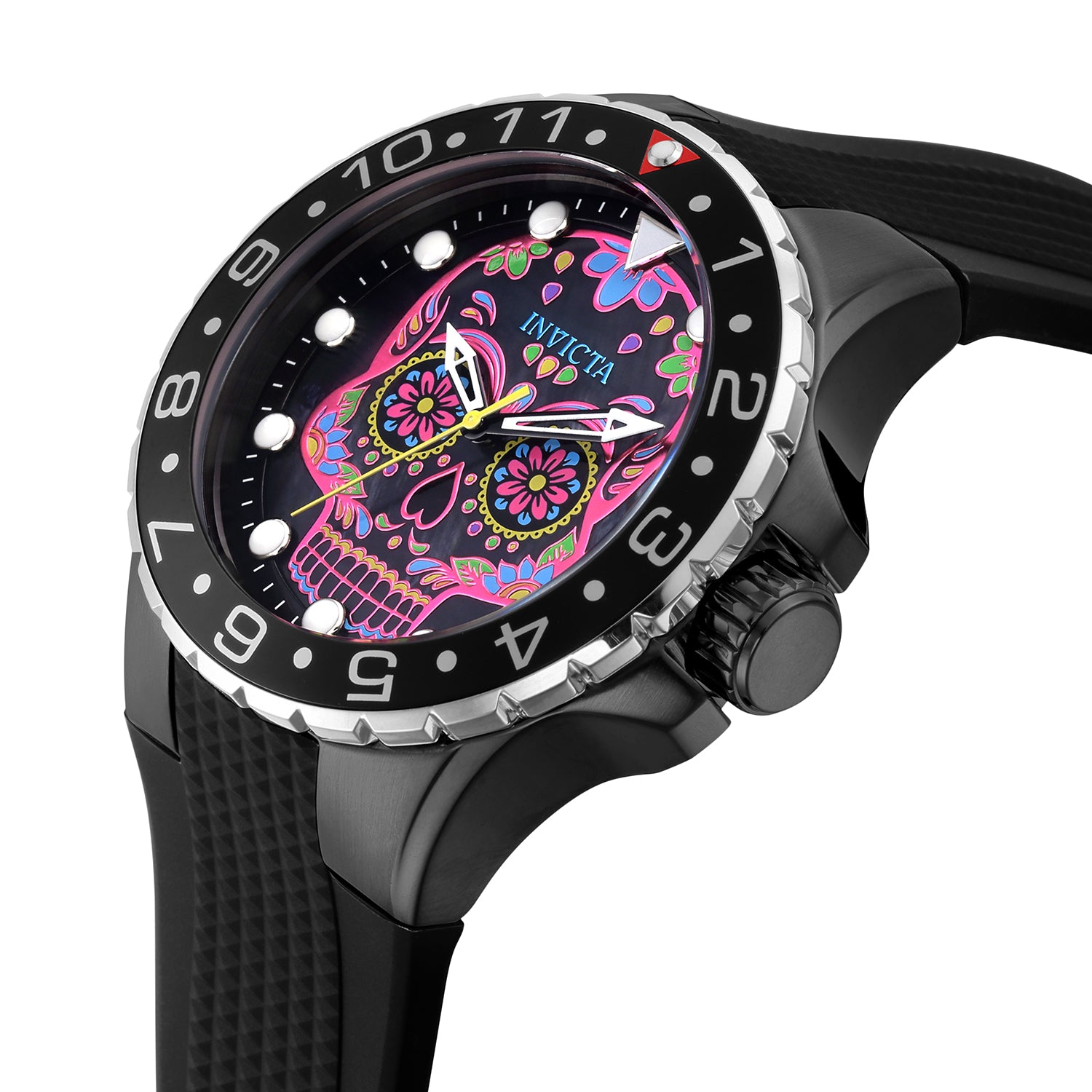 Invicta Aviator Dia De Los Muertos Men's Watch w/ Mother of Pearl Dial - 50mm. Black (36854)