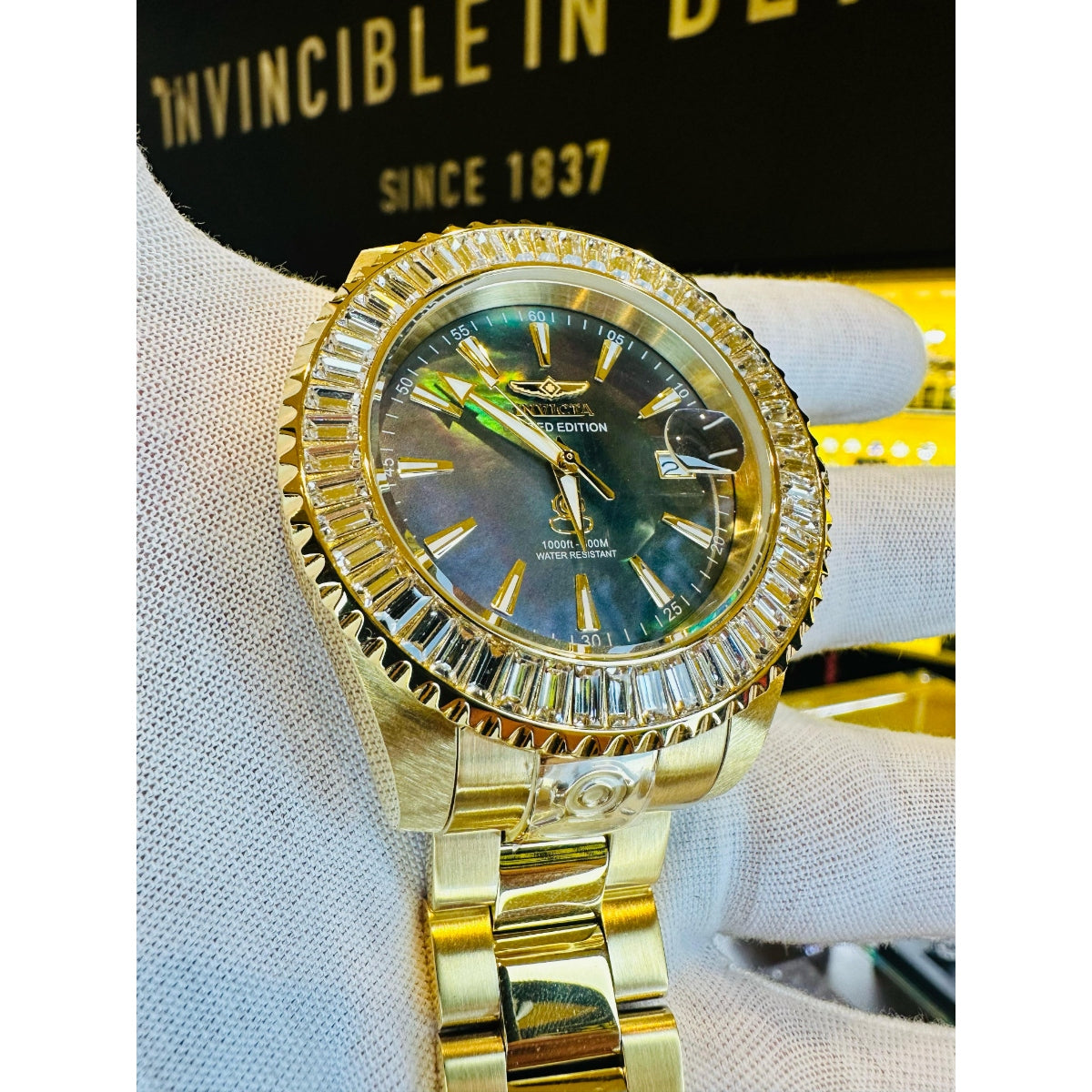Invicta Grand Diver Prismata Automatic Men's Watch w/ Mother of Pearl Dial - 47mm. Gold (44315)