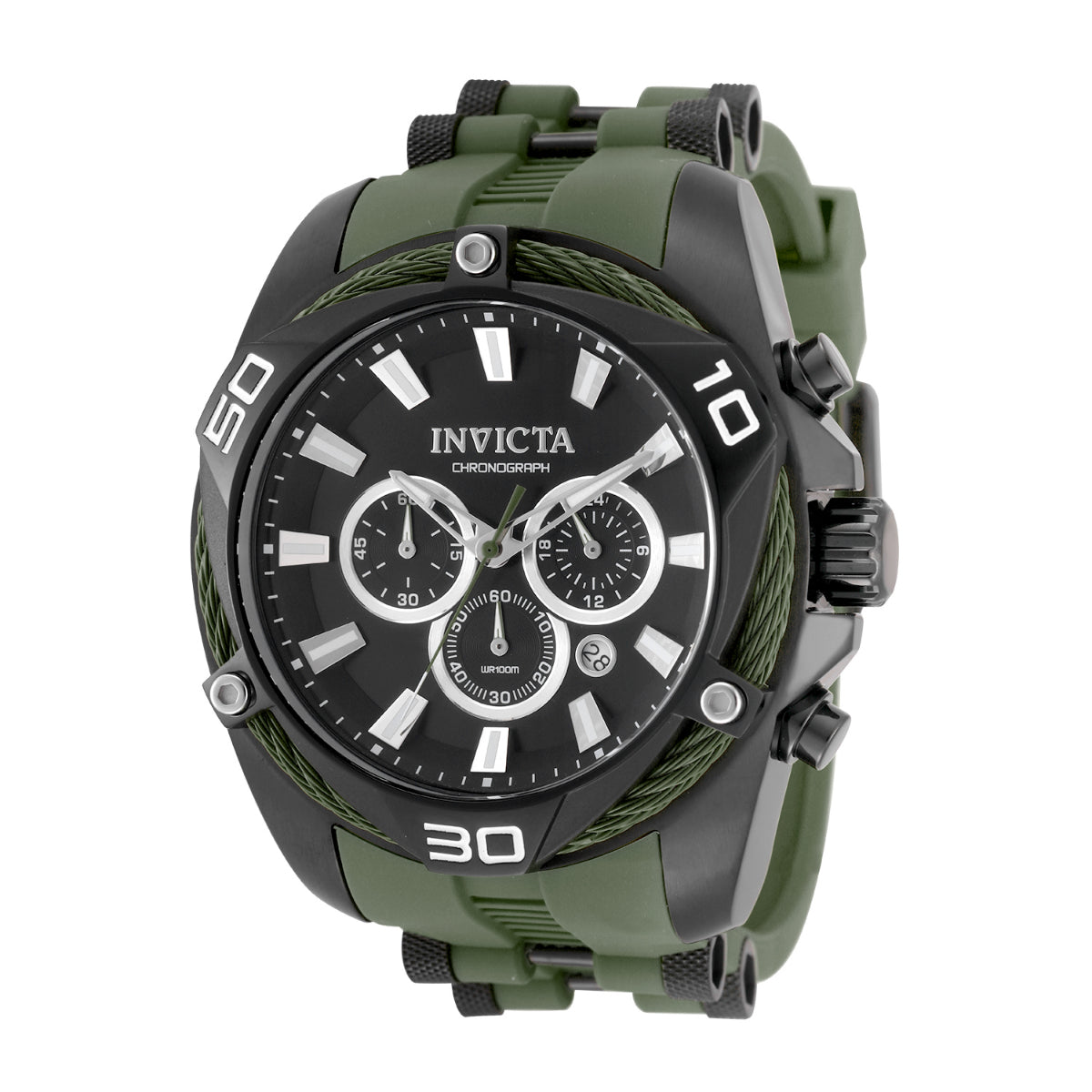 Invicta Bolt Swiss Ronda Z60 FE Caliber Men's Watch - 50mm, Green, Black (44539)