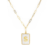 Invicta Angel Women's Necklace - Mother of Pearl, Initial S (MM-00915)