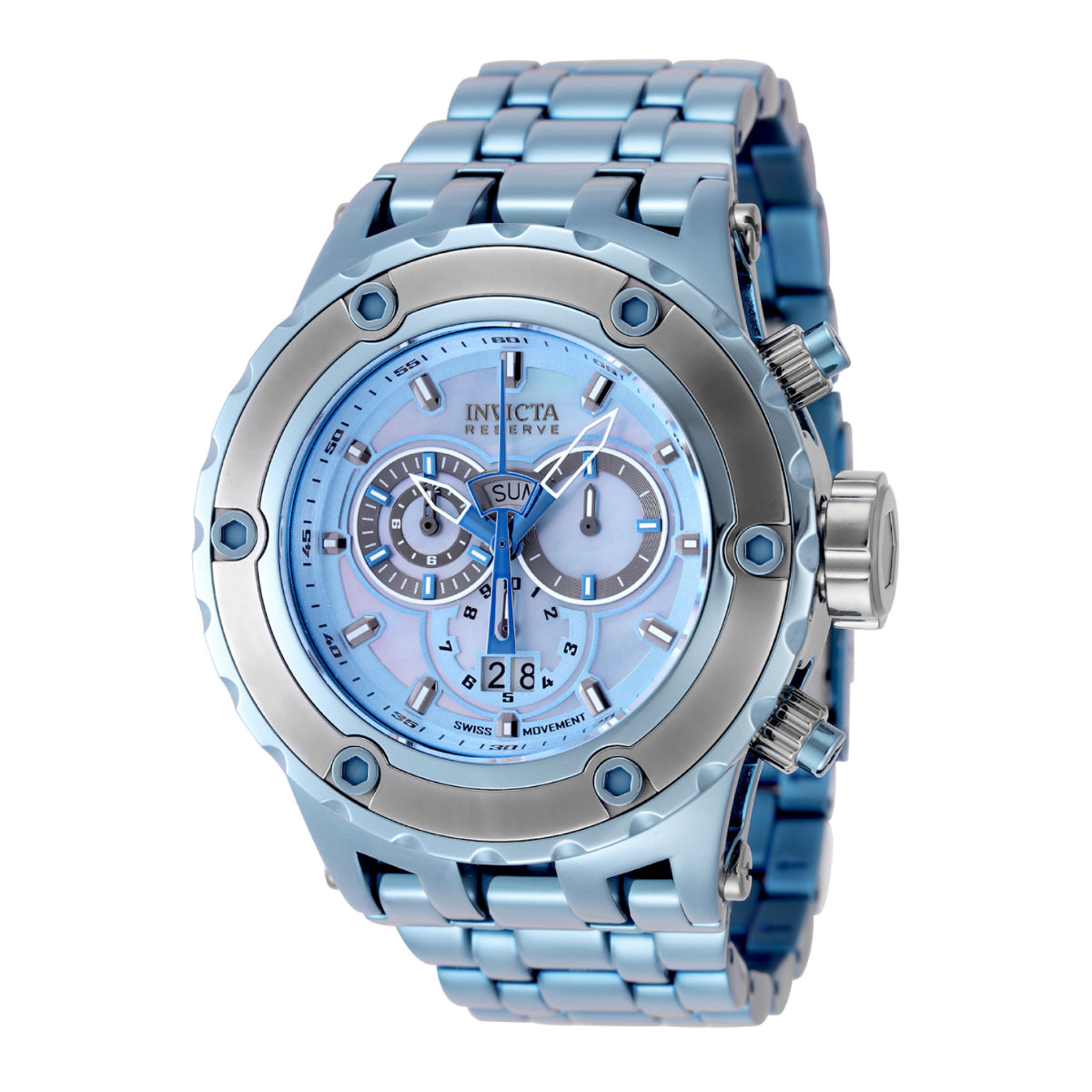 Open Box Invicta Reserve Specialty Subaqua Swiss Ronda 5050.C Caliber Men's Watch w/ Mother of Pearl Dial - 52mm, Ice Blue (AIC-46002)