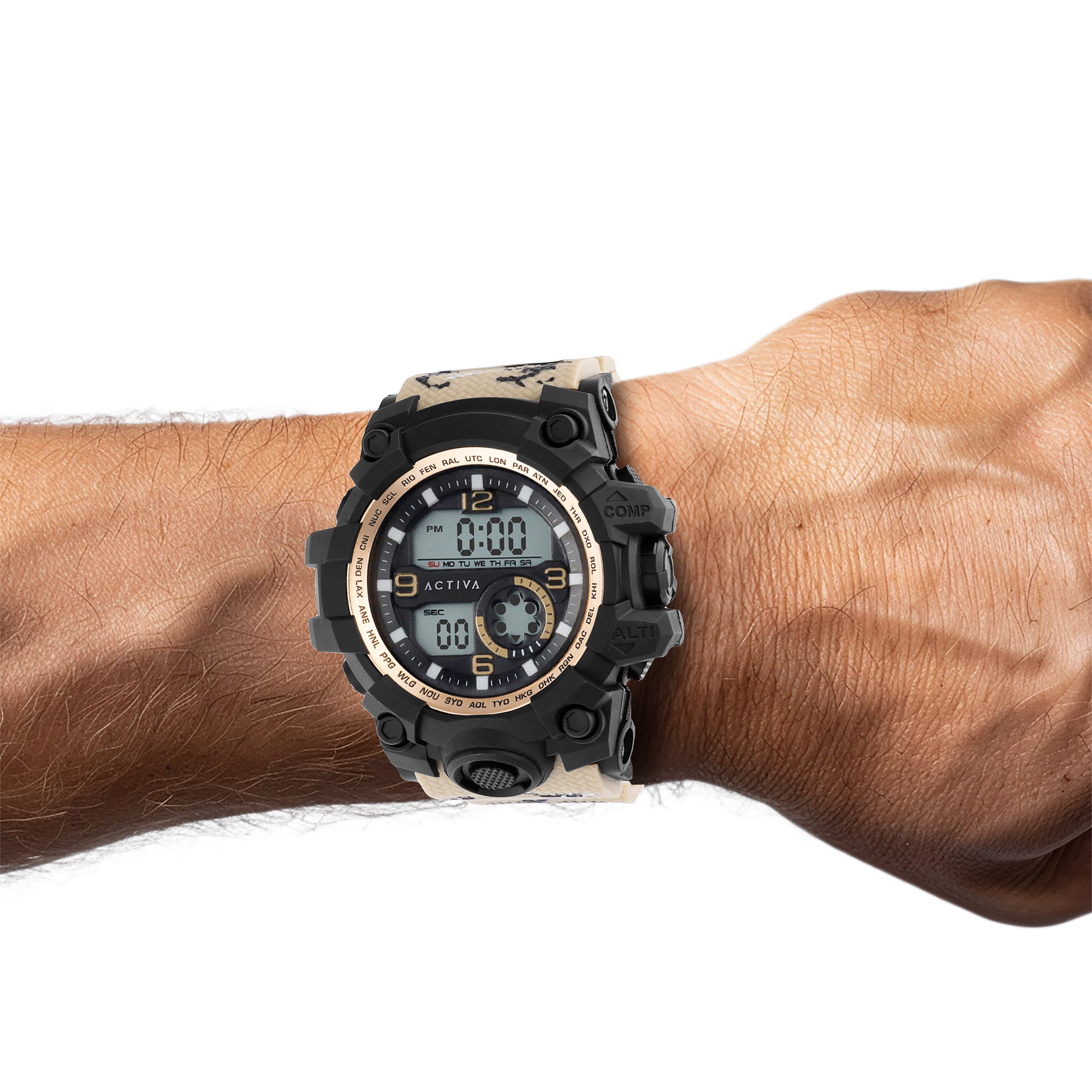 Activa Endurance X Invicta Men's Digital Watch - 54.5mm. Tan (ACW435-005)