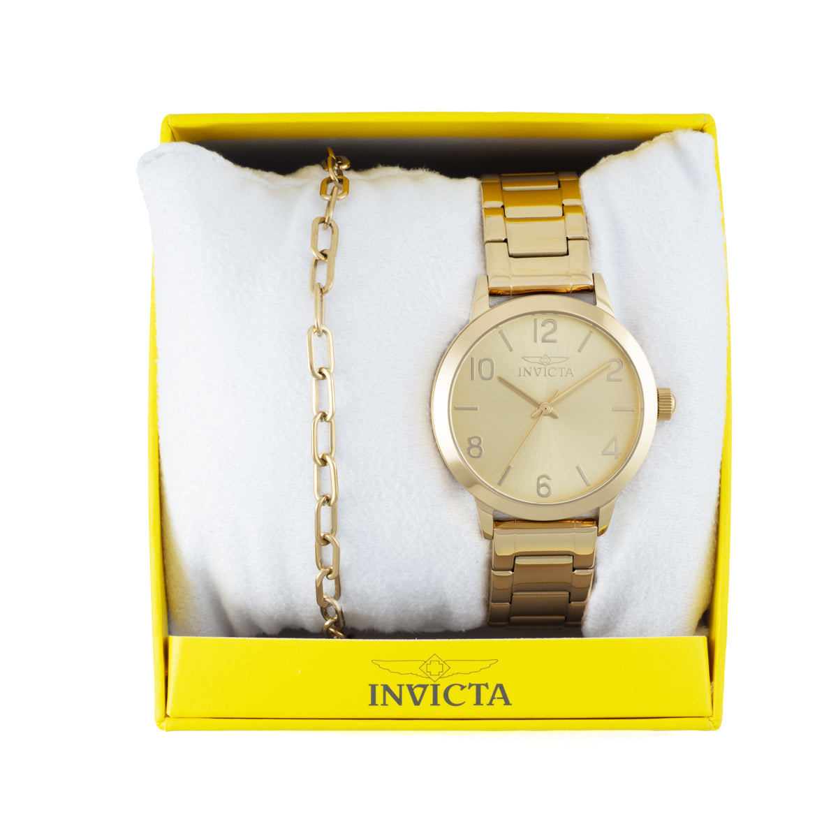 Invicta Women’s Gold Watch and Bracelet Invicta Ladies MOP Dial Gold Tone Stainless Steel Bracelet  main image 3