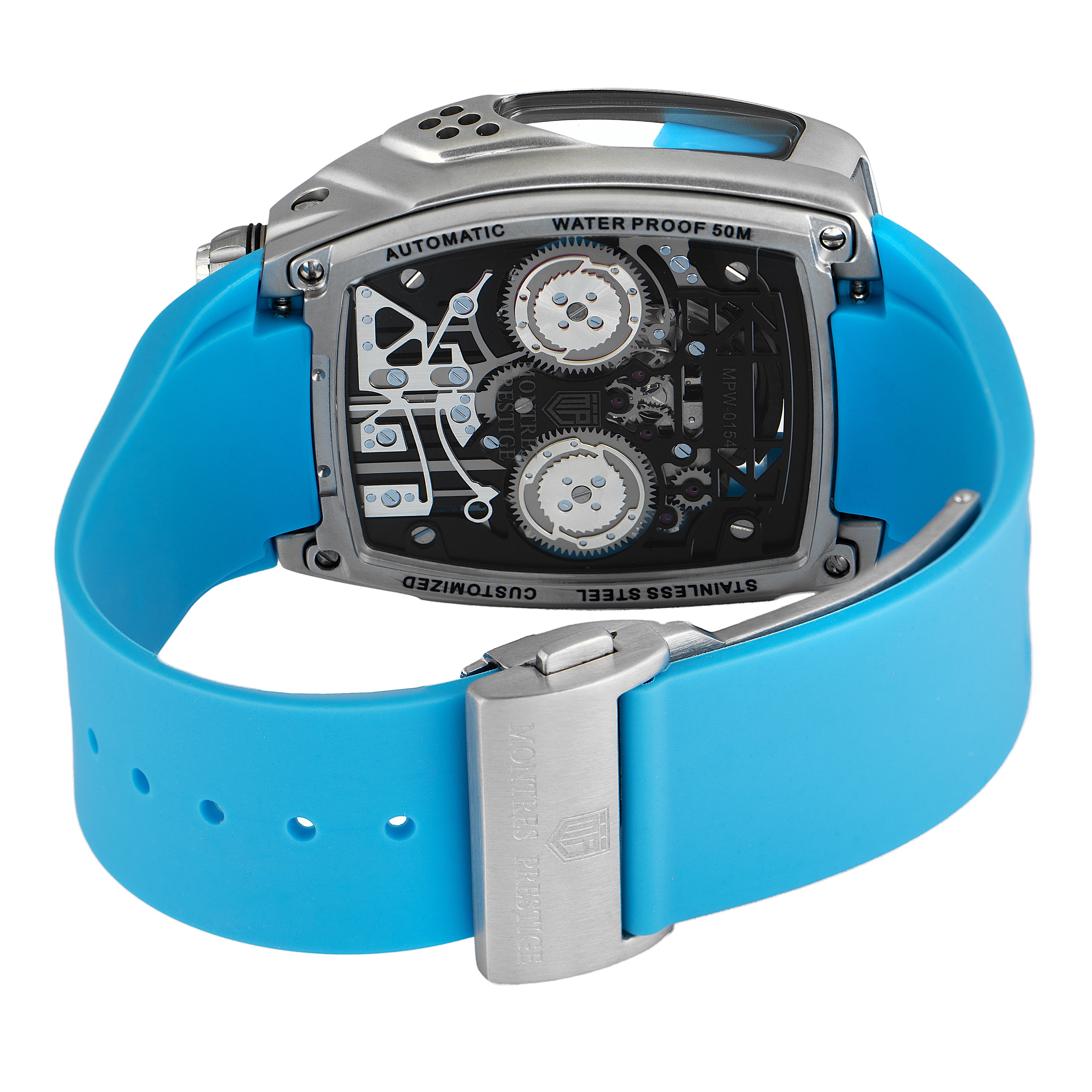 Montres Prestige Engine X Invicta Automatic Men's Watch w/ Skeleton Dial - 44mm. Blue (MPW-0154)
