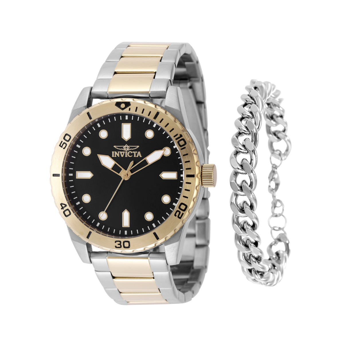 Invicta Gold Watch Set with Multiple Straps Invicta Gold Plated Case Silver Band Wristwatches for sale  main image 2
