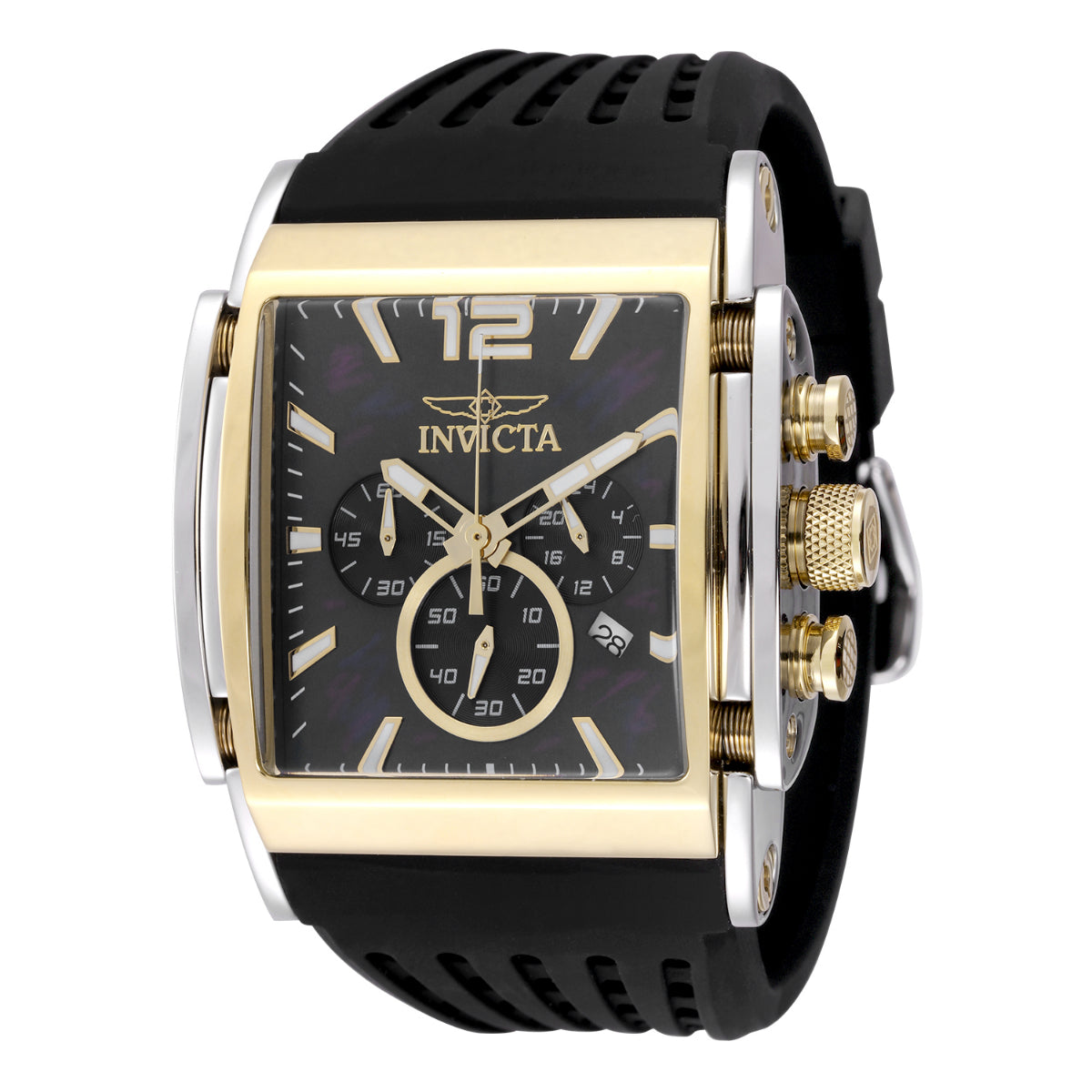 DIAMOND FLAME WATCH QUARTZ GENUINE LEATHER Black Silver Luxurman Men main image 2