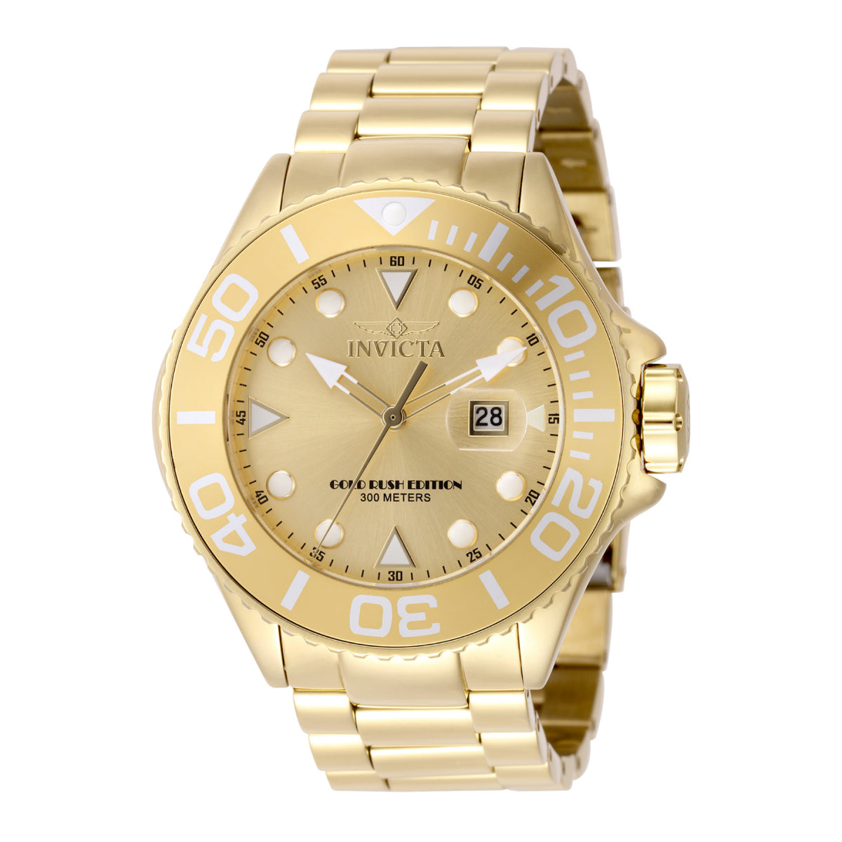 Invicta Men's 48613 Grand Diver Quartz 3 Hand Gold Dial Watch (ZG-48613)