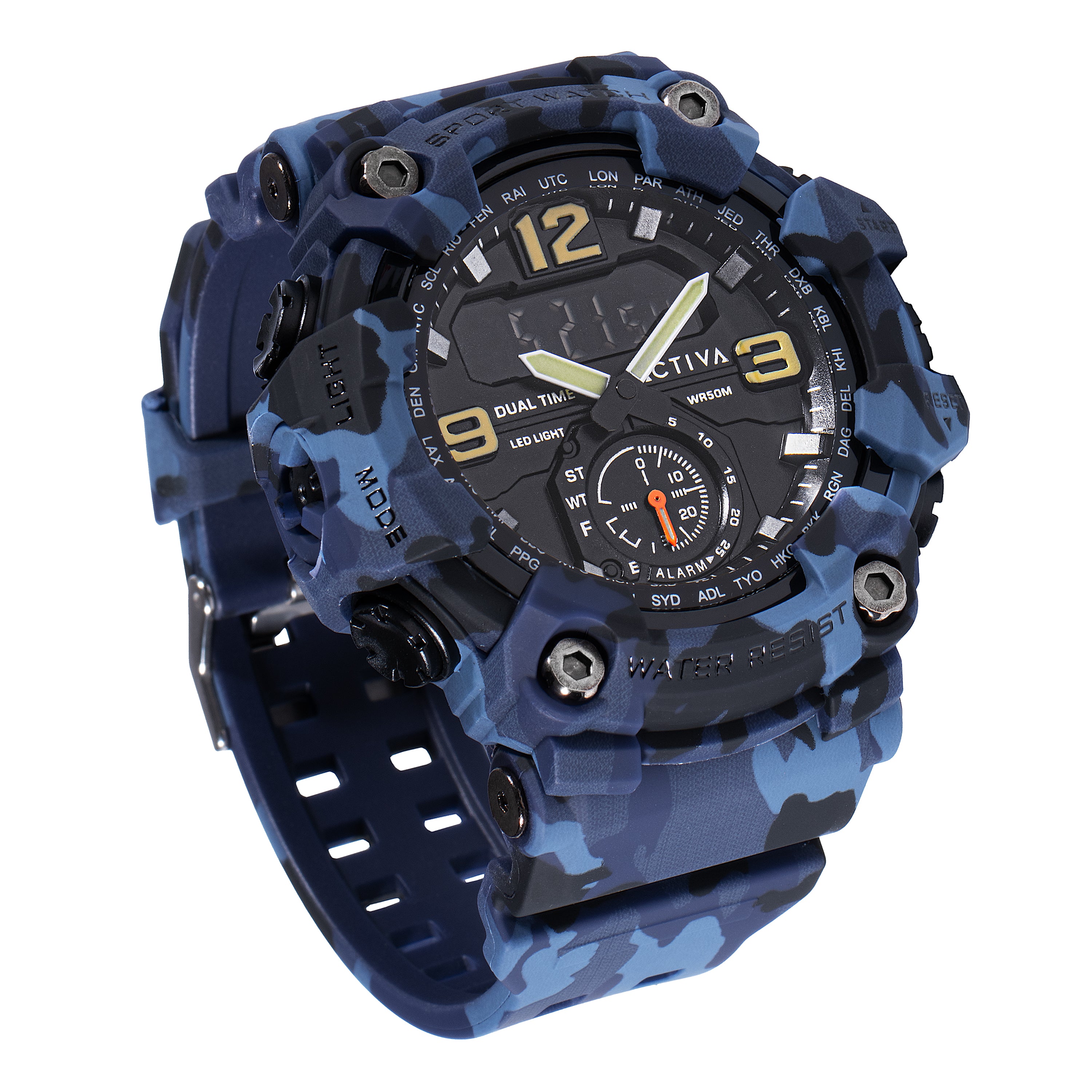 Activa X Invicta BlackOps Digital Men's Watch - 56mm. Camouflage, Blue (ACW1637-003)