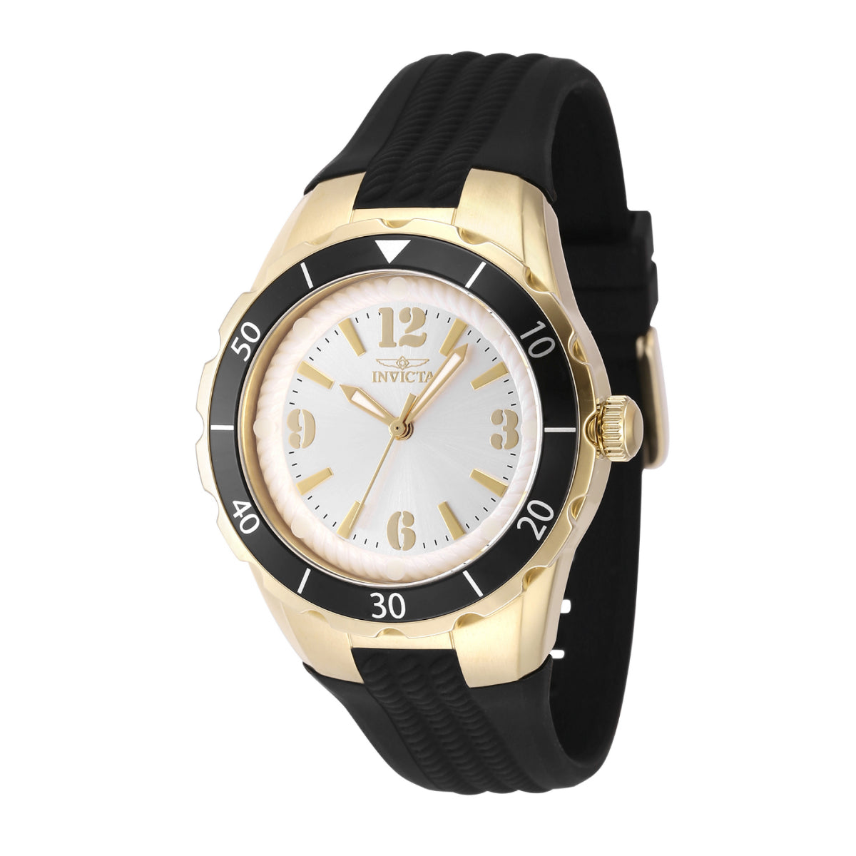 Invicta Women\'s Watch Angel Quartz Gold Tone Dial Black Silicone Strap 48852 RELOJ DEPORTIVO PARA MUJER INVICTA ANGEL 48852 - NEGRO  main image 4