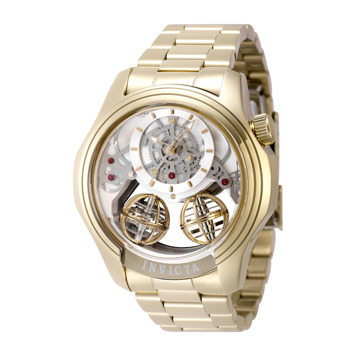 Open Box Invicta Specialty Twin Axis Men's Watch w/ Skeleton Dial - 46mm. Gold (AIC-48900)