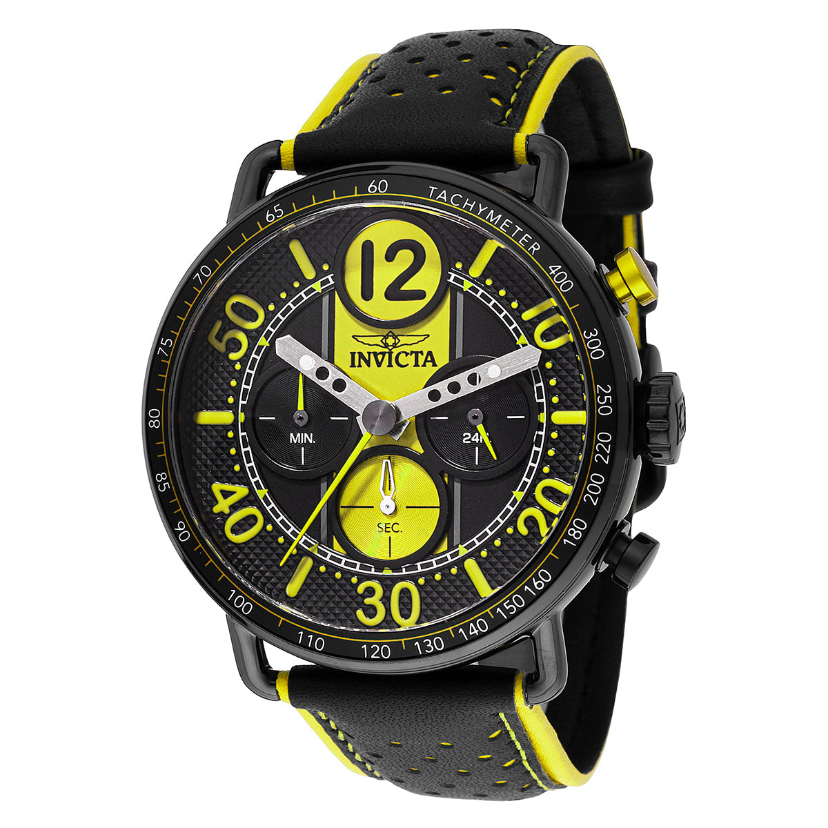 Open Box Invicta Invicta Racing Men's Watch - 44mm, Black,Yellow (AIC-49368)
