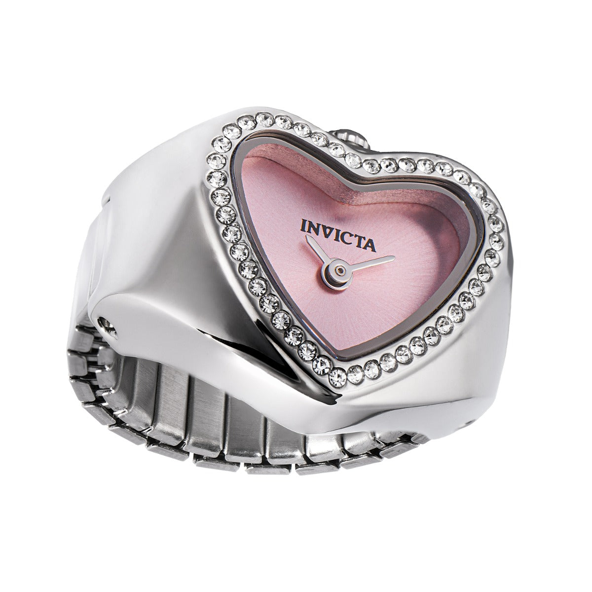 Invicta Silver Heart Ring Watch Ring with Pink Dial. Mini Angel, New in box. Invicta Mini Ring Watch Women main image 2
