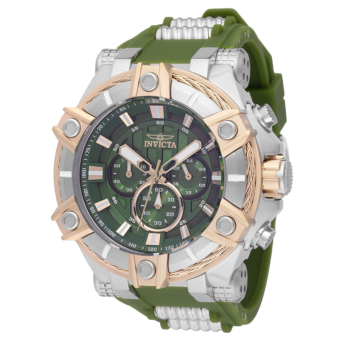 Open Box Invicta Bolt Men's Watch - 52mm, Steel,Olive Green (AIC-49809)