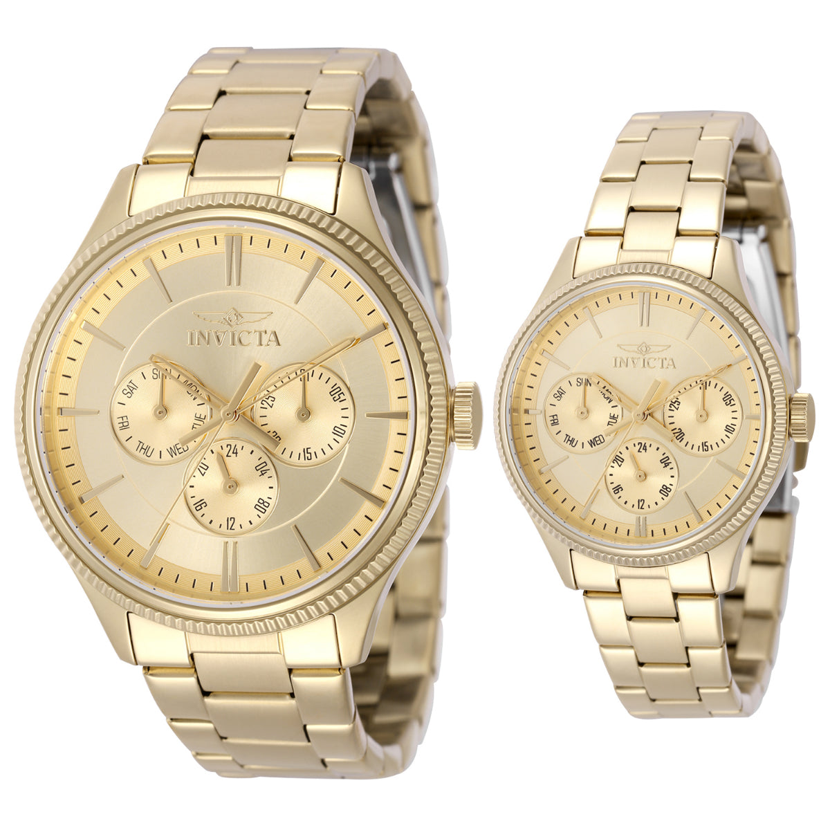 Invicta Specialty Axioform Women's & Men's Watch Set - 42mm & 34mm. Gold (49960)