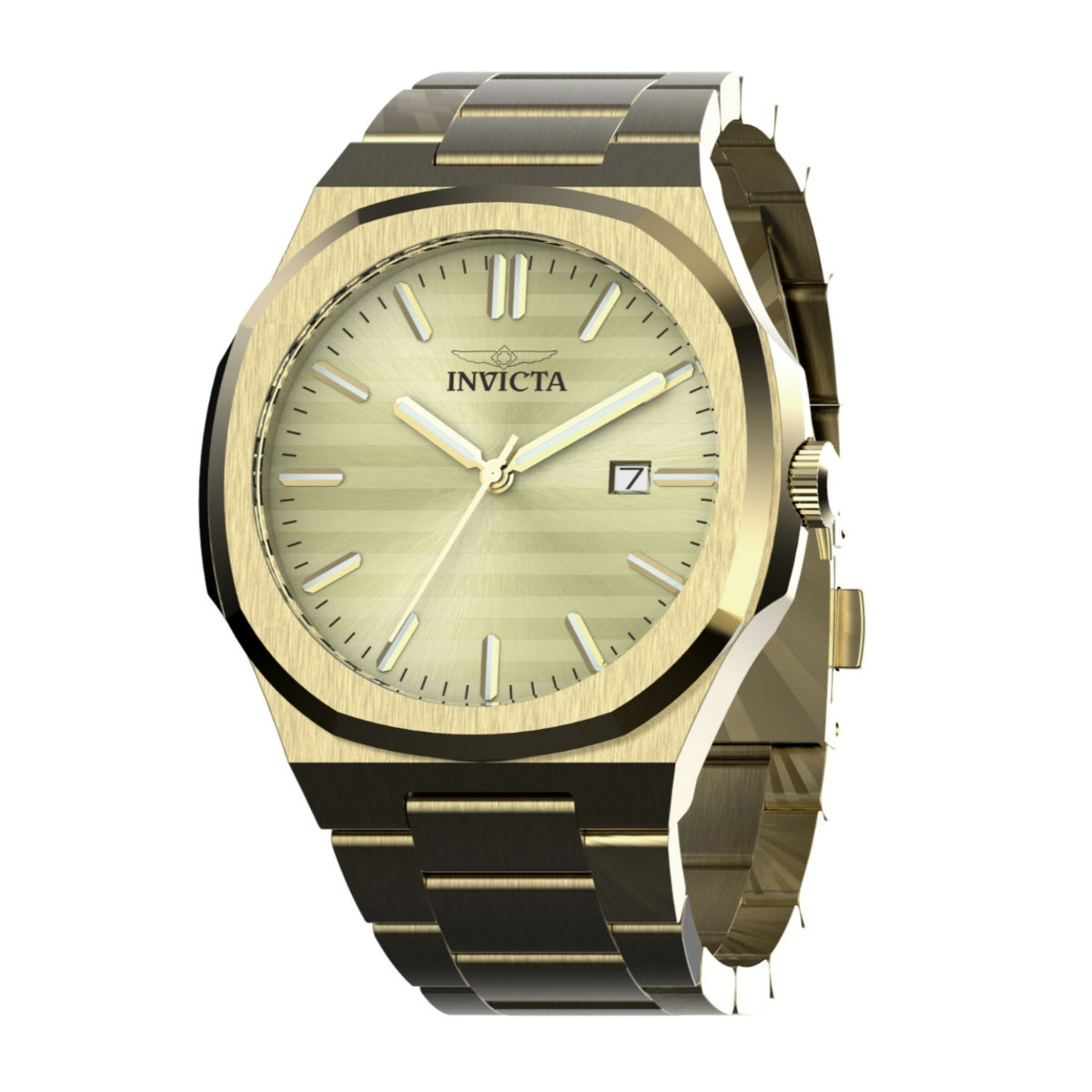 Open Box Invicta Speedway Linearis Men's Watch - 43mm, Gold (AIC-50174)