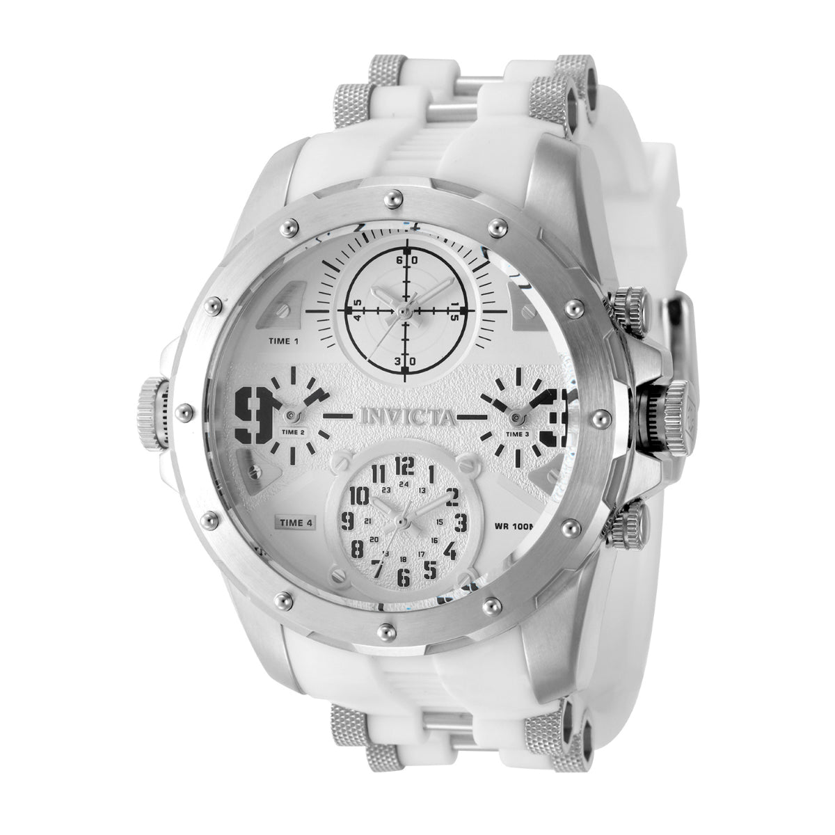 Invicta Silver Chronograph Watch with White Strap Invicta Men main image 2