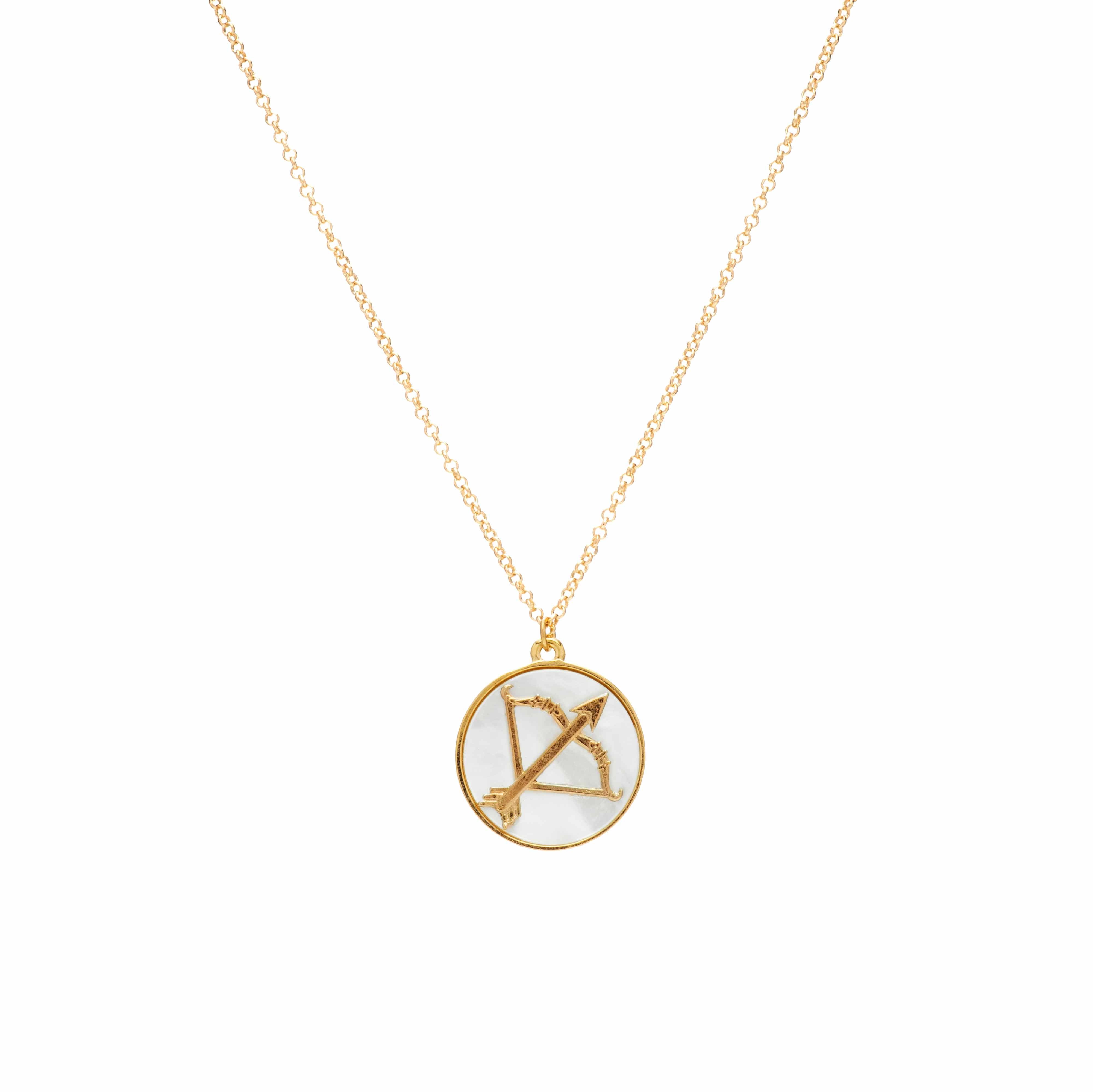 Invicta Angel Women's Zodiac Necklace - Mother of Pearl, Sagittarius (MM-00958)