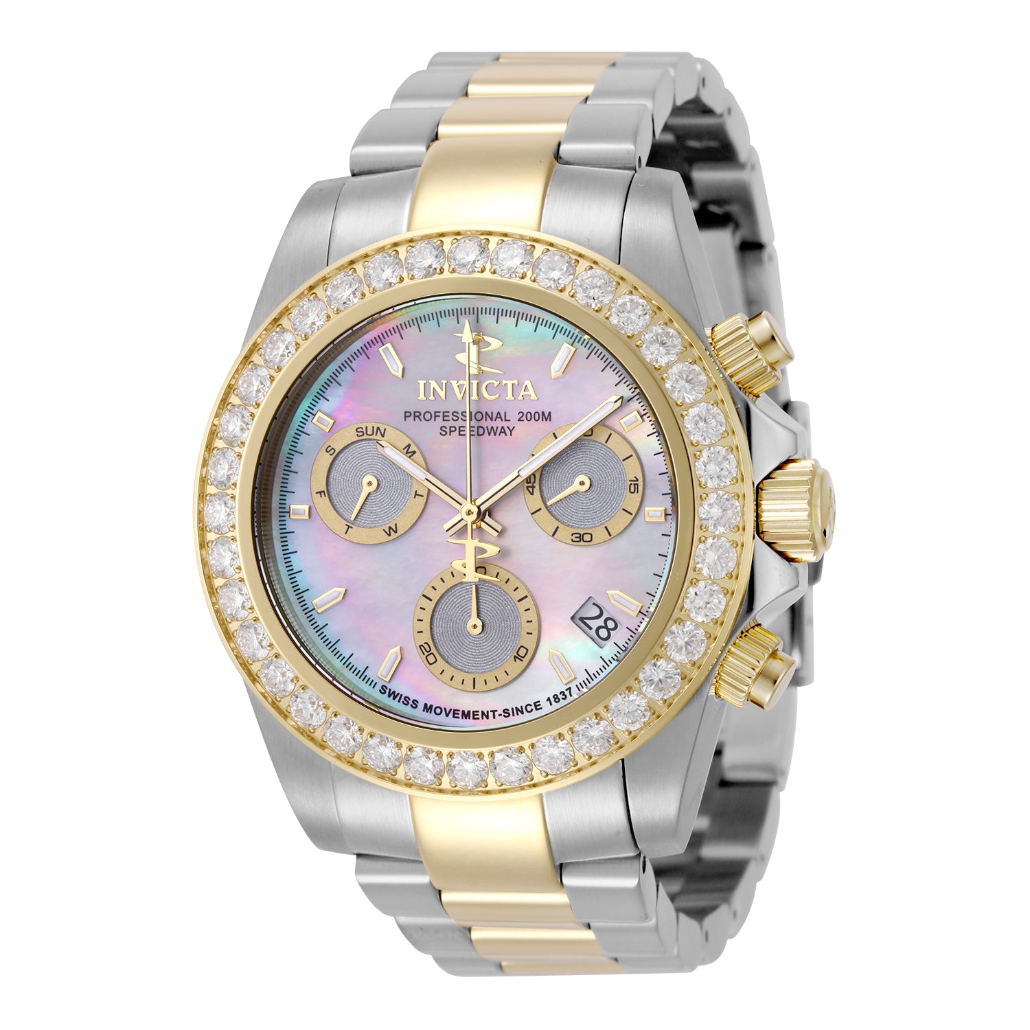 Open Box Invicta Elite Diamond Swiss Ronda Z60 Caliber Men's Watch w/ Mother of Pearl Dial - 42mm, Steel,Gold (AIC-51103)
