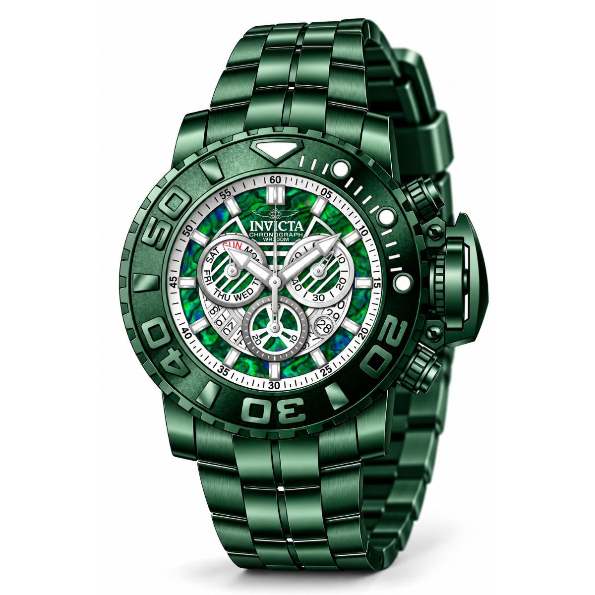 Invicta Sea Hunter Swiss Ronda Z60 Caliber Men's Watch w/ Abalone Dial - 58mm, Green (29015)