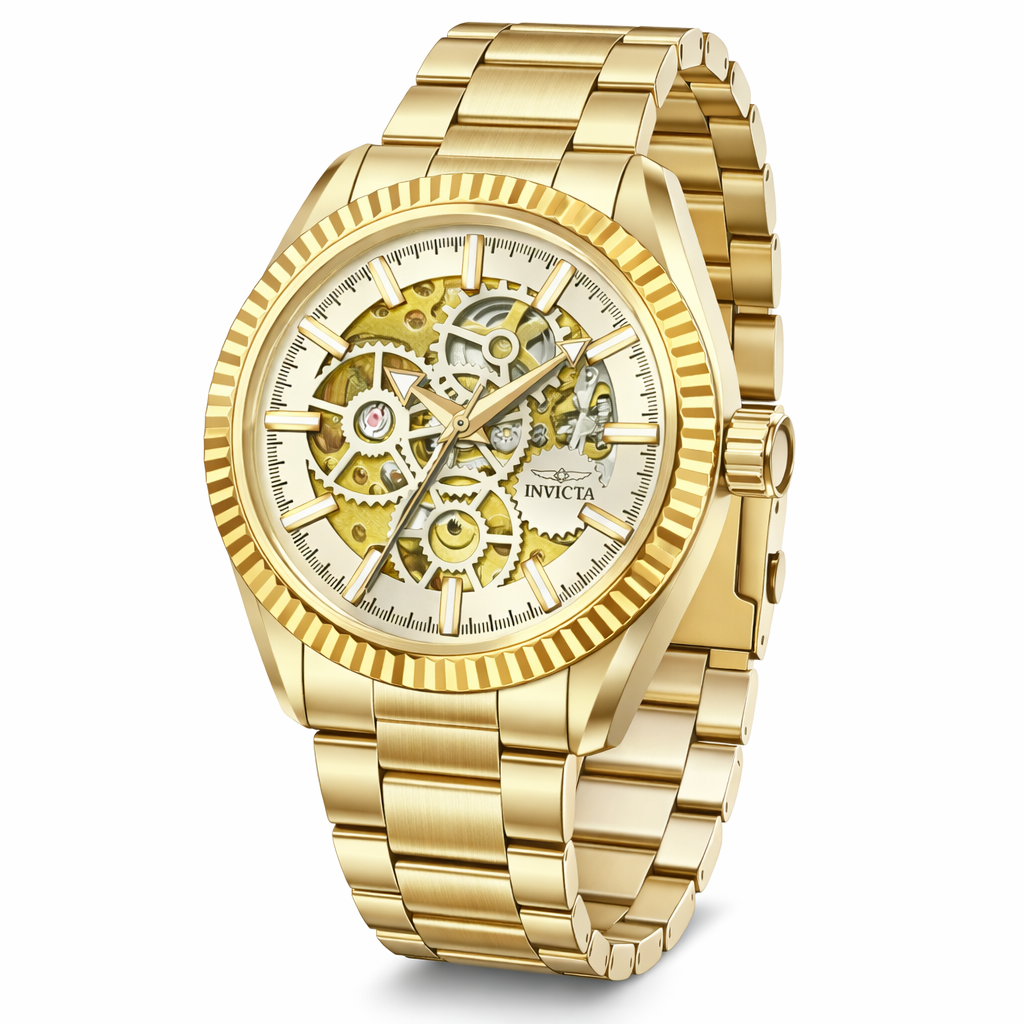 Invicta Objet D Art Glyph Automatic Men's Watch w/ Skeleton Dial - 43mm. Gold (69752)