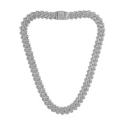 Invicta Elements Men's Iced out Cuban Chain Necklace, Silver (80825)