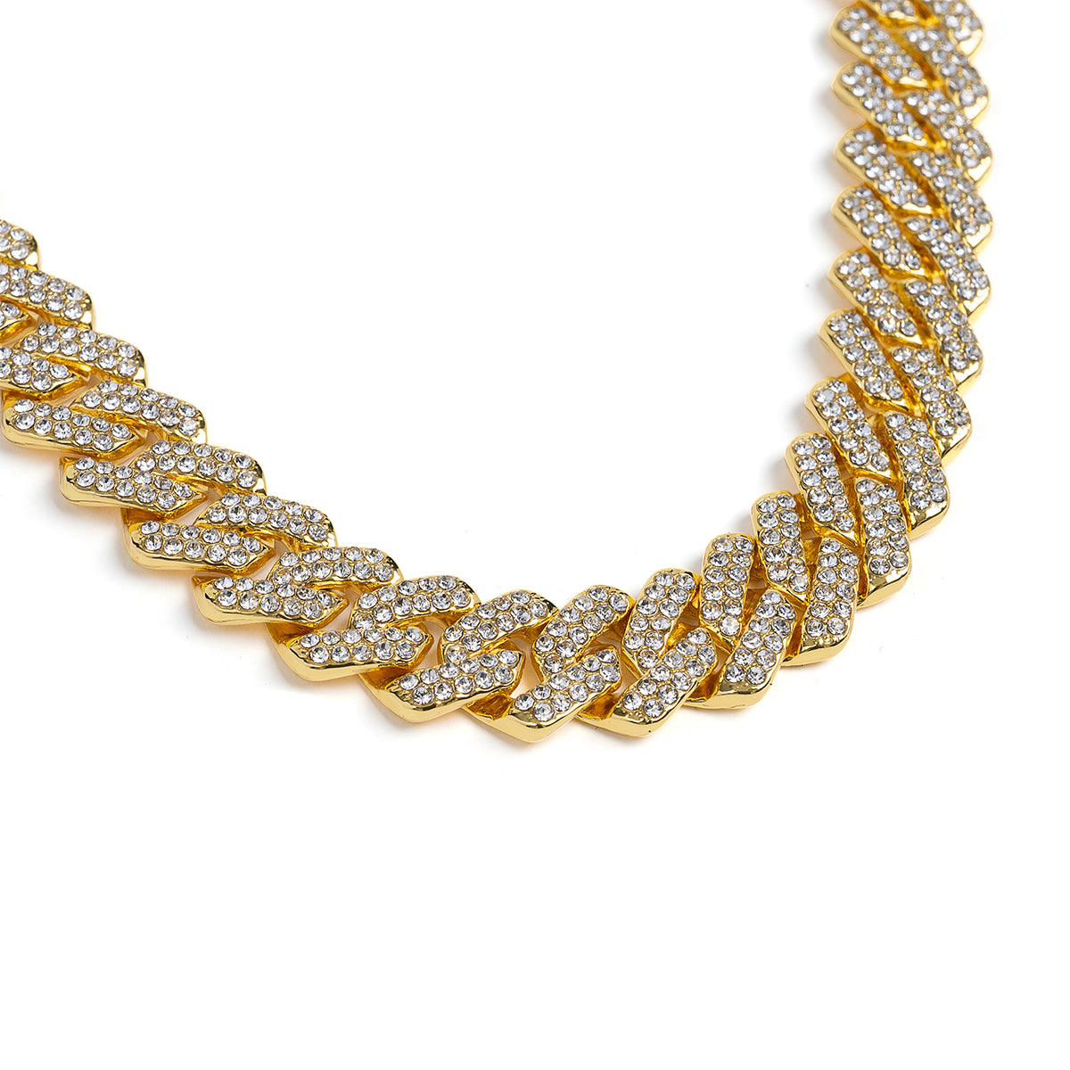 Invicta Elements Men's Iced out Cuban Chain Necklace, Gold (80826)