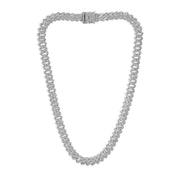 Invicta Elements Men's Iced out Cuban Chain Necklace, Silver (80829)