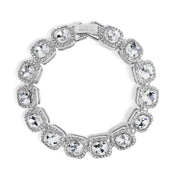 Open Box Invicta Elements Men's Iced out Cuban Chain Bracelet. Silver (AIC-80847)