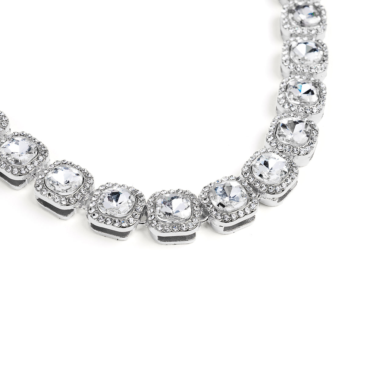 Invicta Elements Men's Iced out Cuban Chain Necklace. Silver (80849)