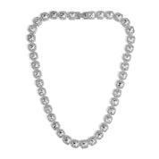 Open Box Invicta Elements Men's Iced out Cuban Chain Necklace. Silver (AIC-80849)