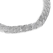 Invicta Elements Men's Iced out Cuban Chain Necklace. Silver (80861)