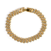 Invicta Elements Men's Iced out Cuban Chain Bracelet, Gold (80864)