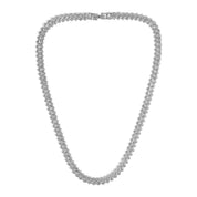 Open Box Invicta Elements Men's Iced out Cuban Chain Necklace, Silver (AIC-80865)